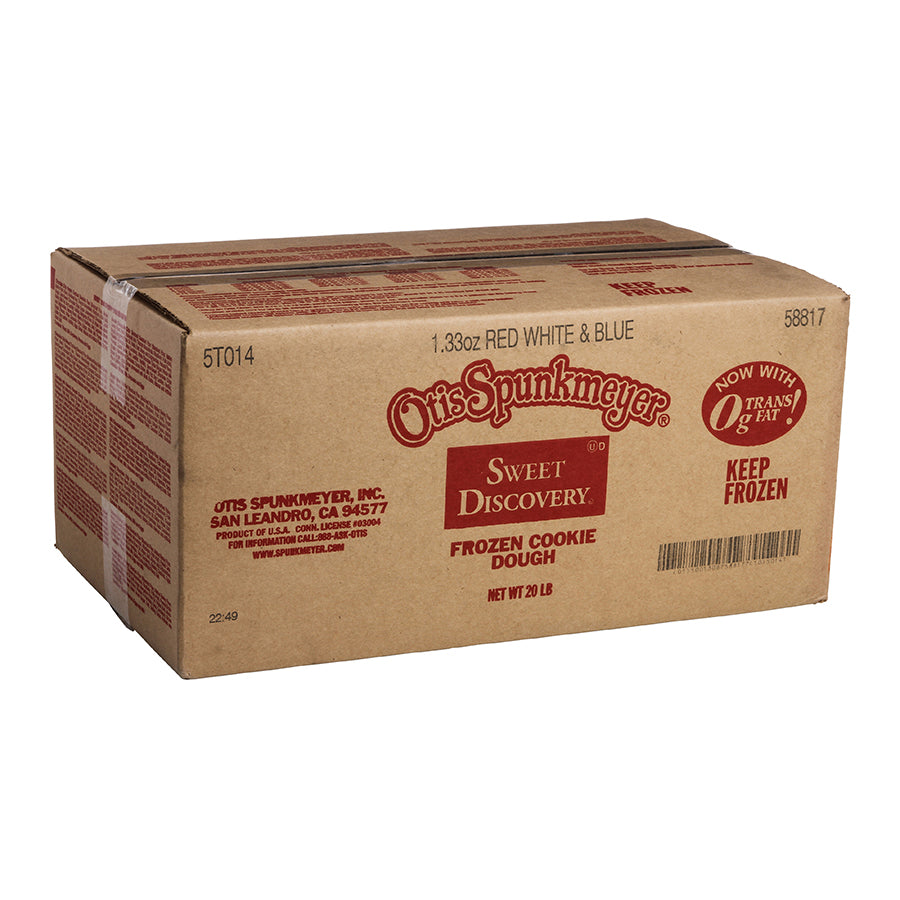 Frozen Cookie Dough Red White & Blue With White Chips Cranberries And Blueberries Bulk Ba 1.33 Ounce Size - 240 Per Case.