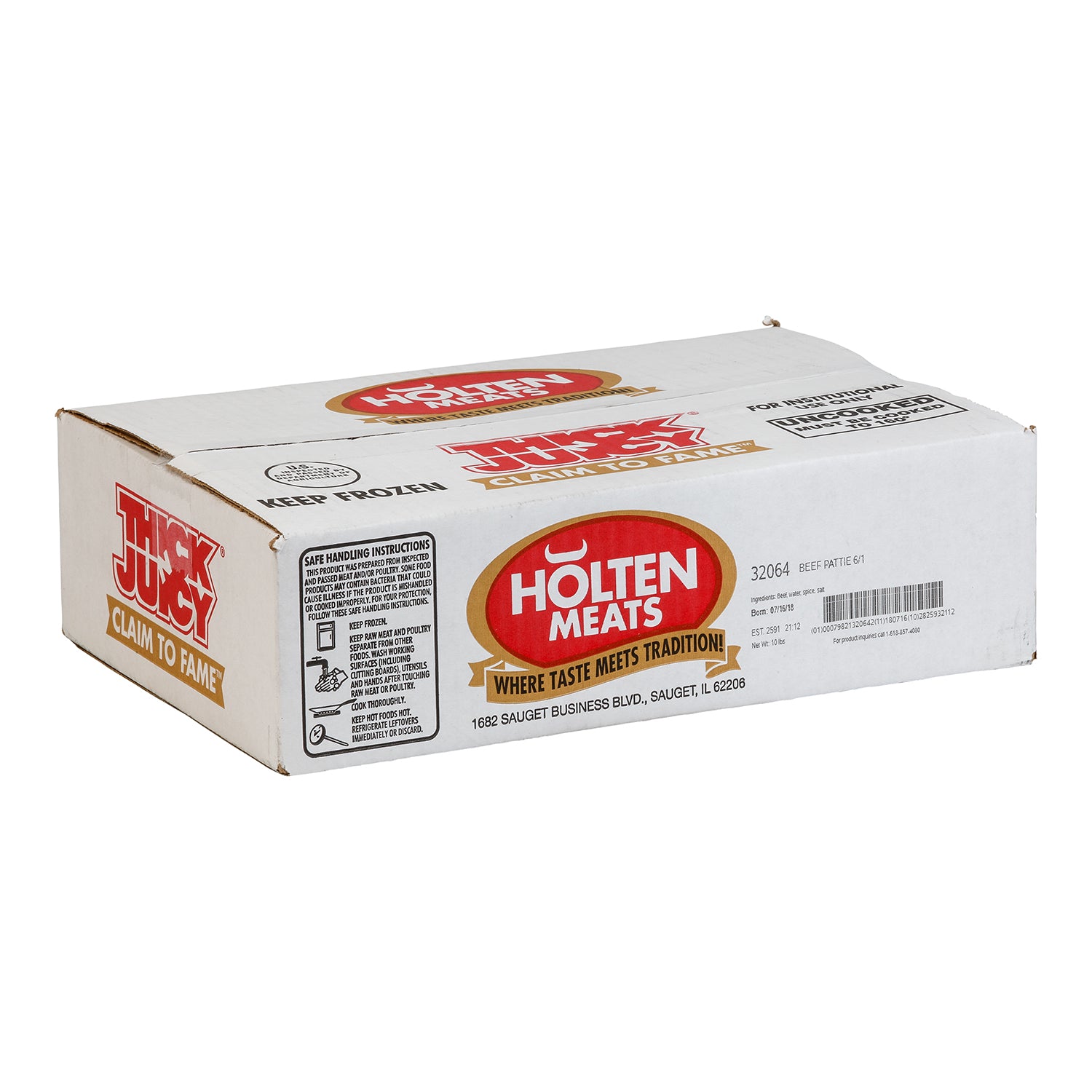 Beef Claim To Fame Patty 2.7 Ounce Size - 60 Per Case.