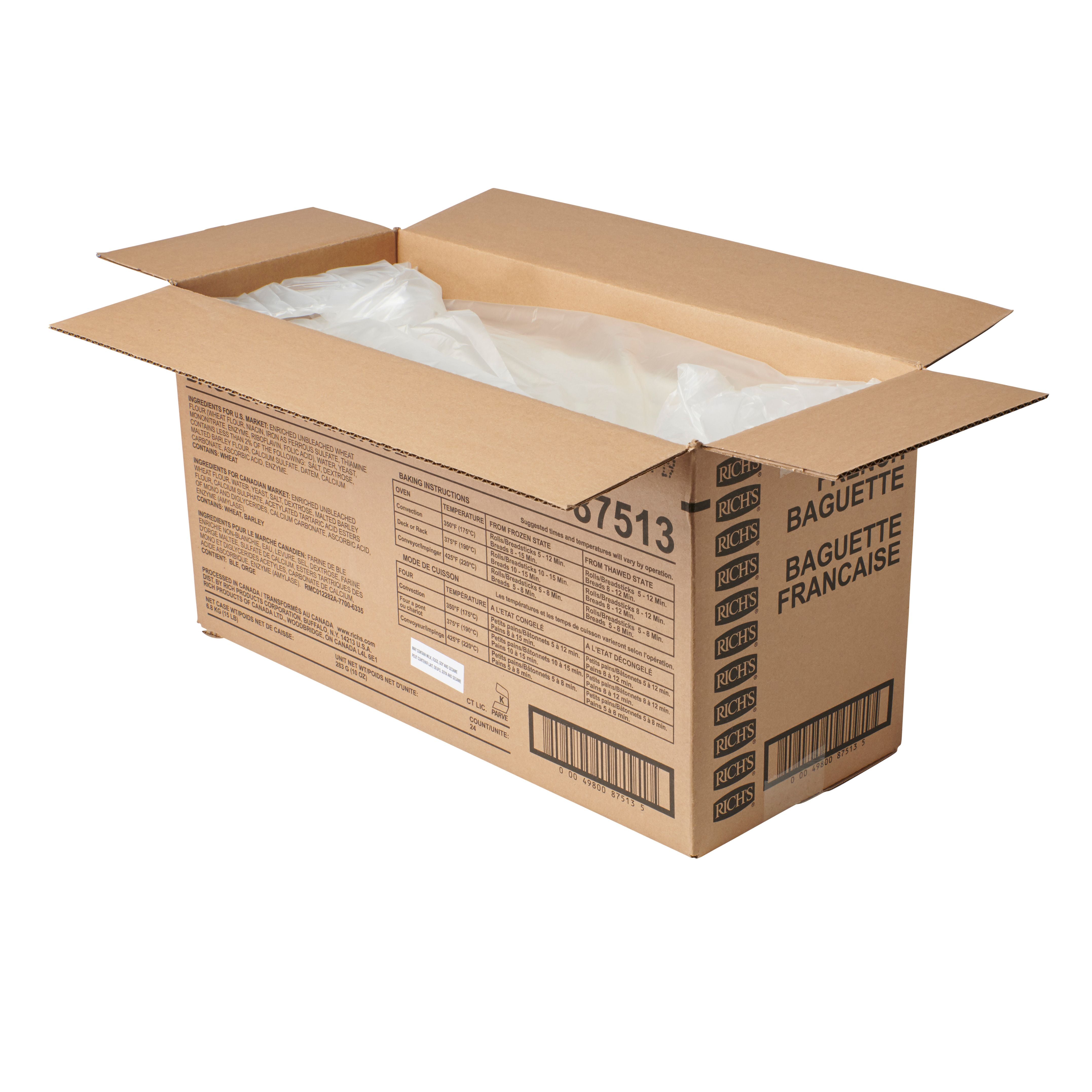 Bread French Baguette 10 Ounce Size - 24 Per Case.