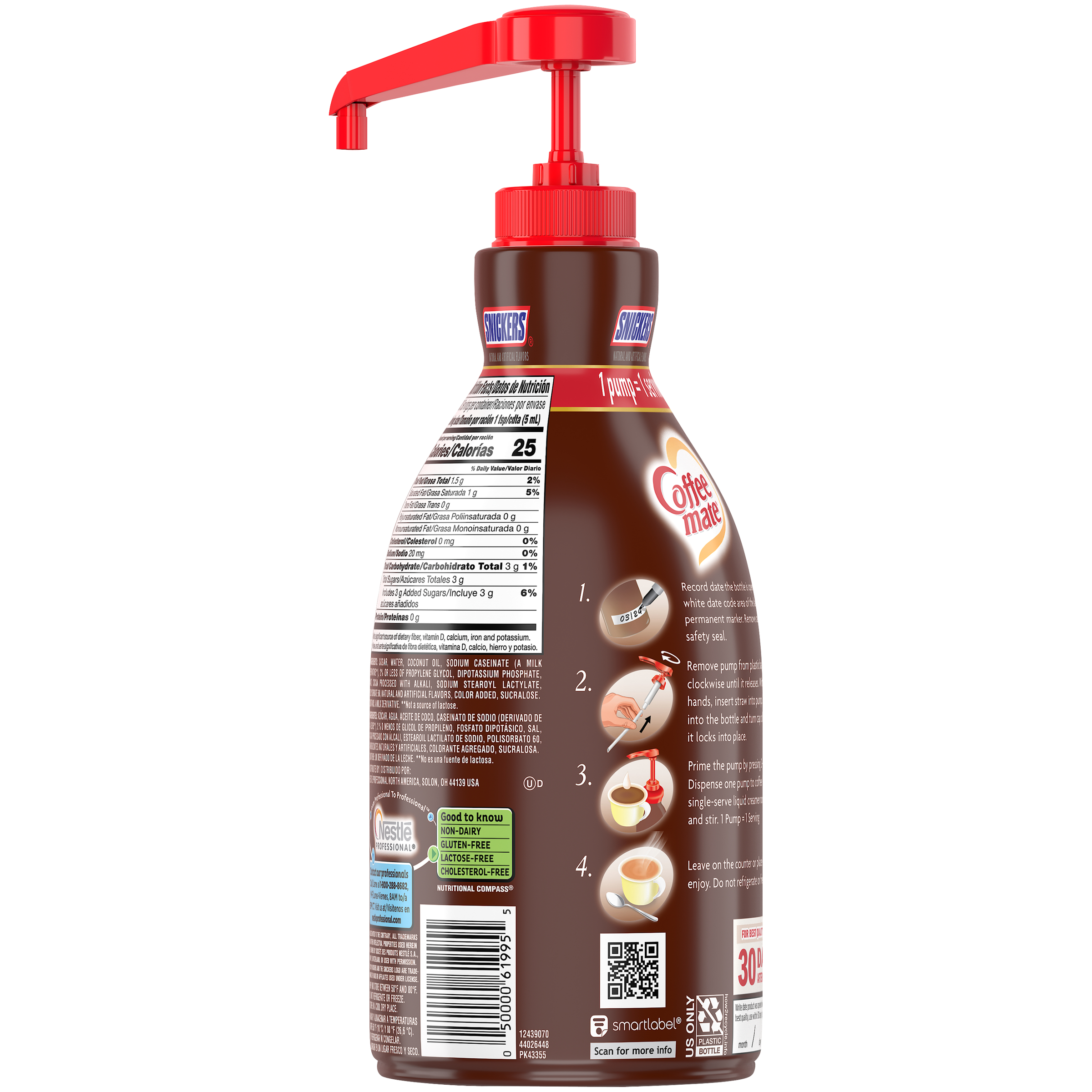 Coffee Mate Snickers Pump Bottle 1.58 Qt - 2 Per Case.