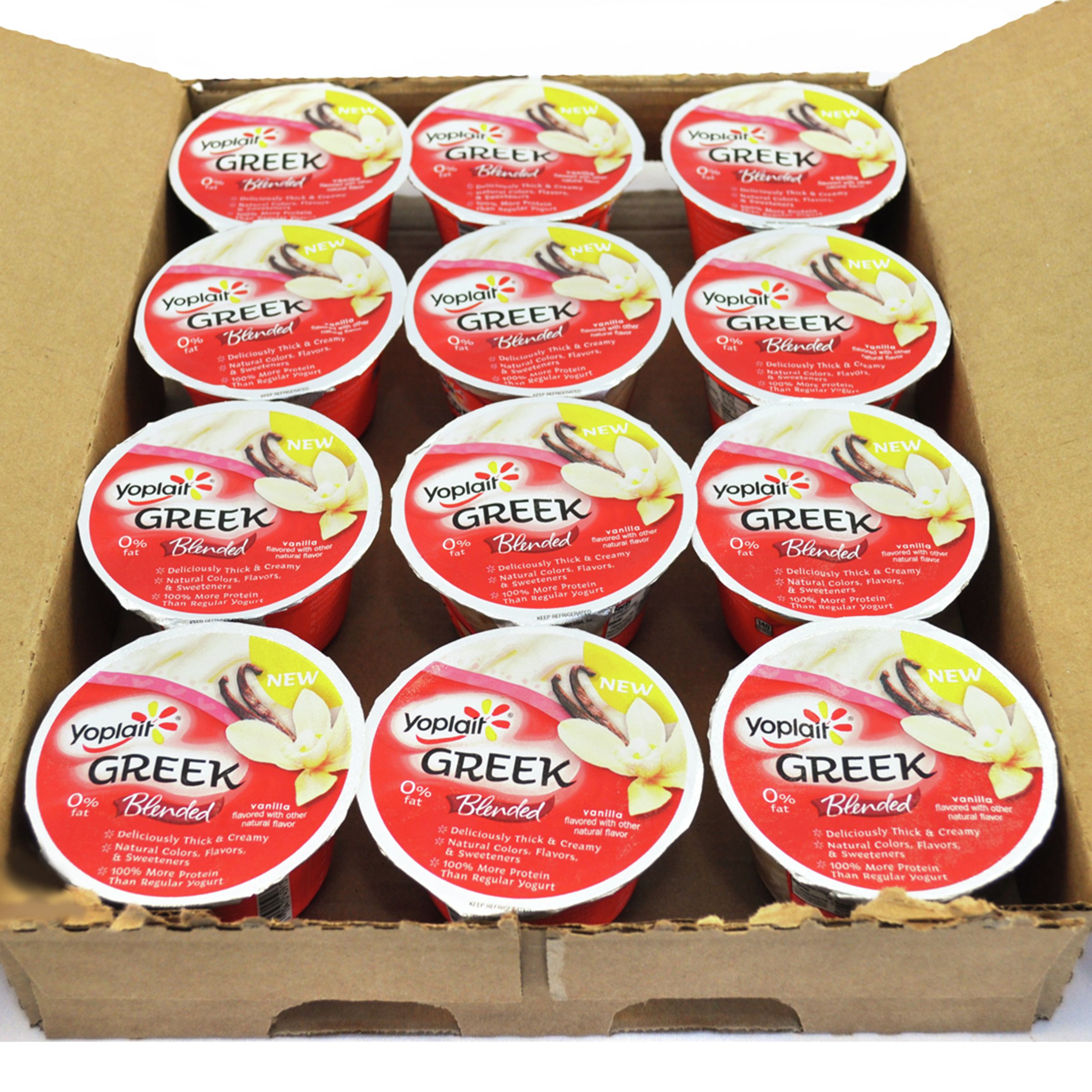 Yoplait® Greek Yogurt Single Serve Cup Vanilla 5.3 Ounce Size - 12 Per Case.