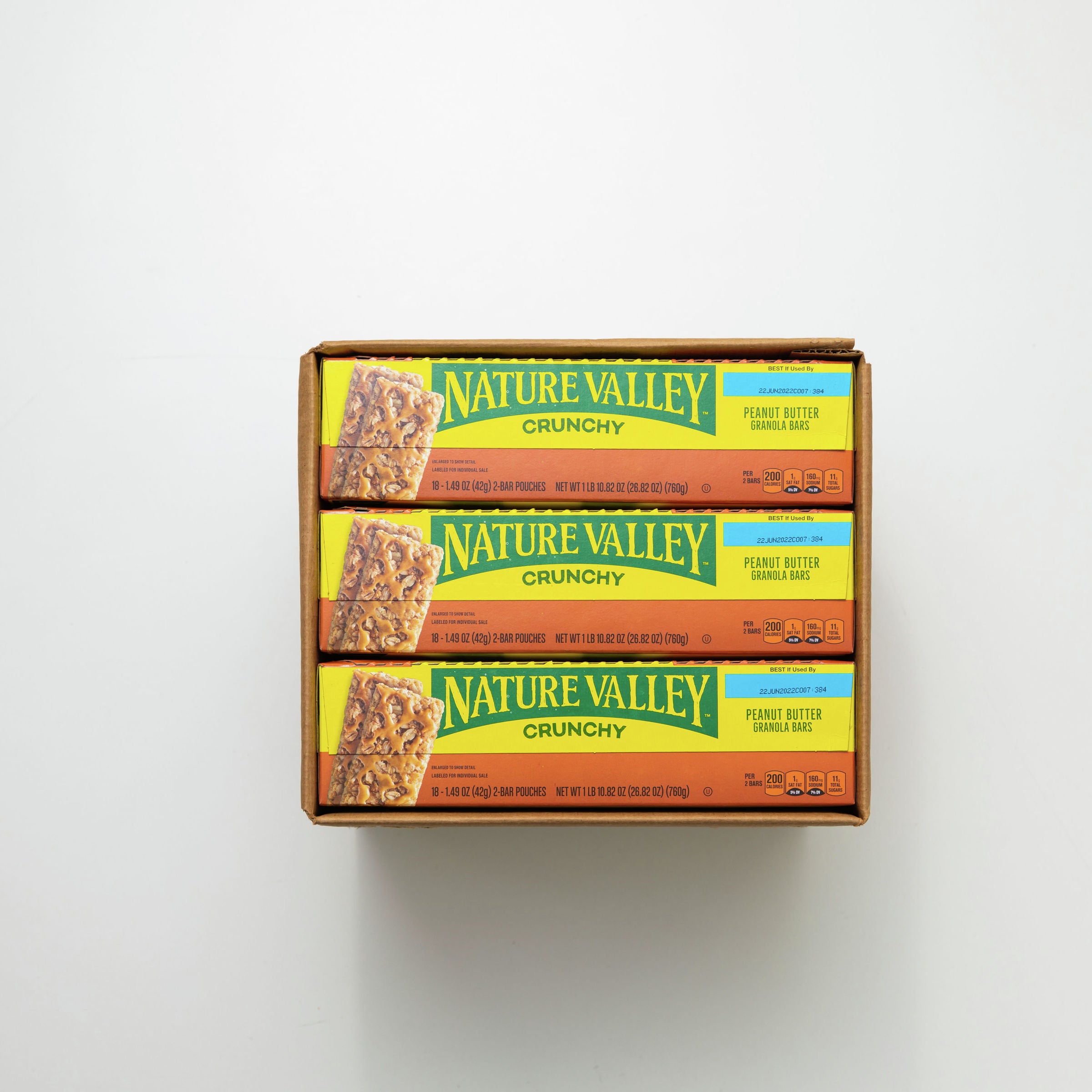 Nature Valley™ Crunchy Granola Bars Peanutbutter (Double Bar) 26.82 Ounce Size - 6 Per Case.