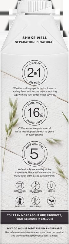 Elmhurst Milked Milked Oat Barista 32 Fluid Ounce - 6 Per Case.