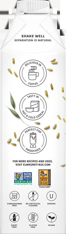 Elmhurst Milked Milked Oats 32 Fluid Ounce - 6 Per Case.