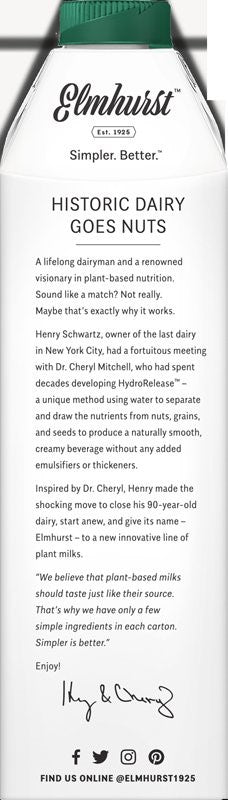 Elmhurst Milked Milked Unsweetened Almond 32 Fluid Ounce - 6 Per Case.