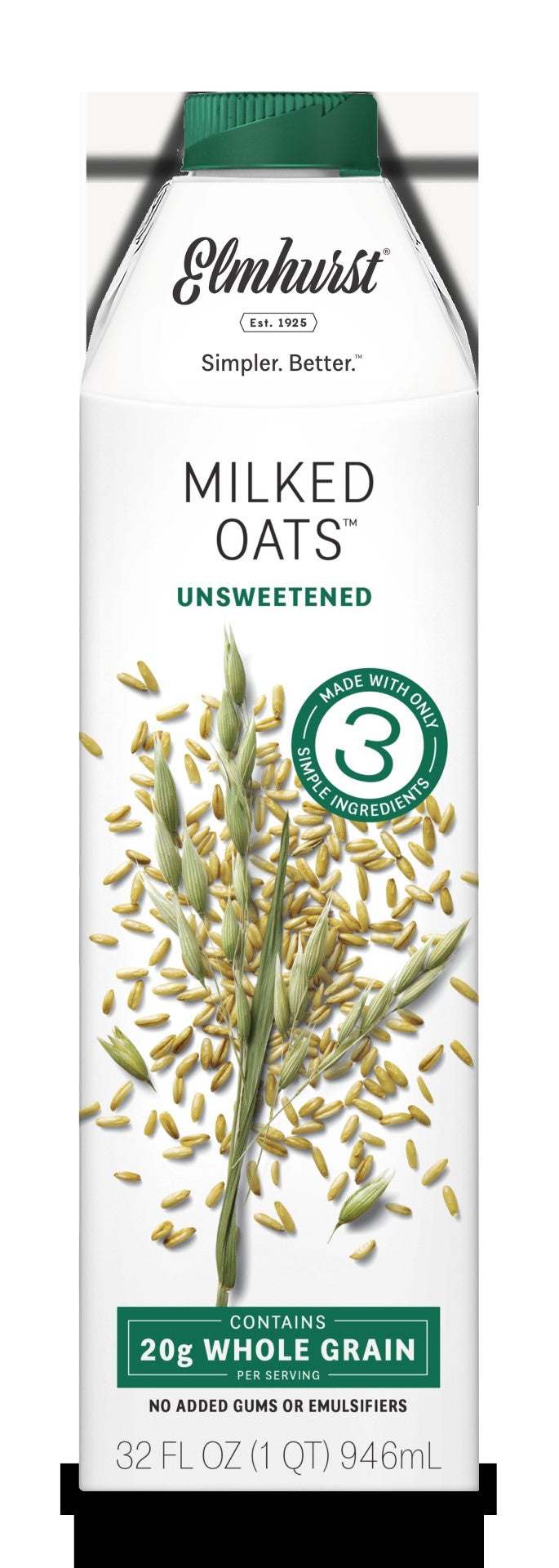 Elmhurst Milked Milked Unsweetened Oats 32 Fluid Ounce - 6 Per Case.