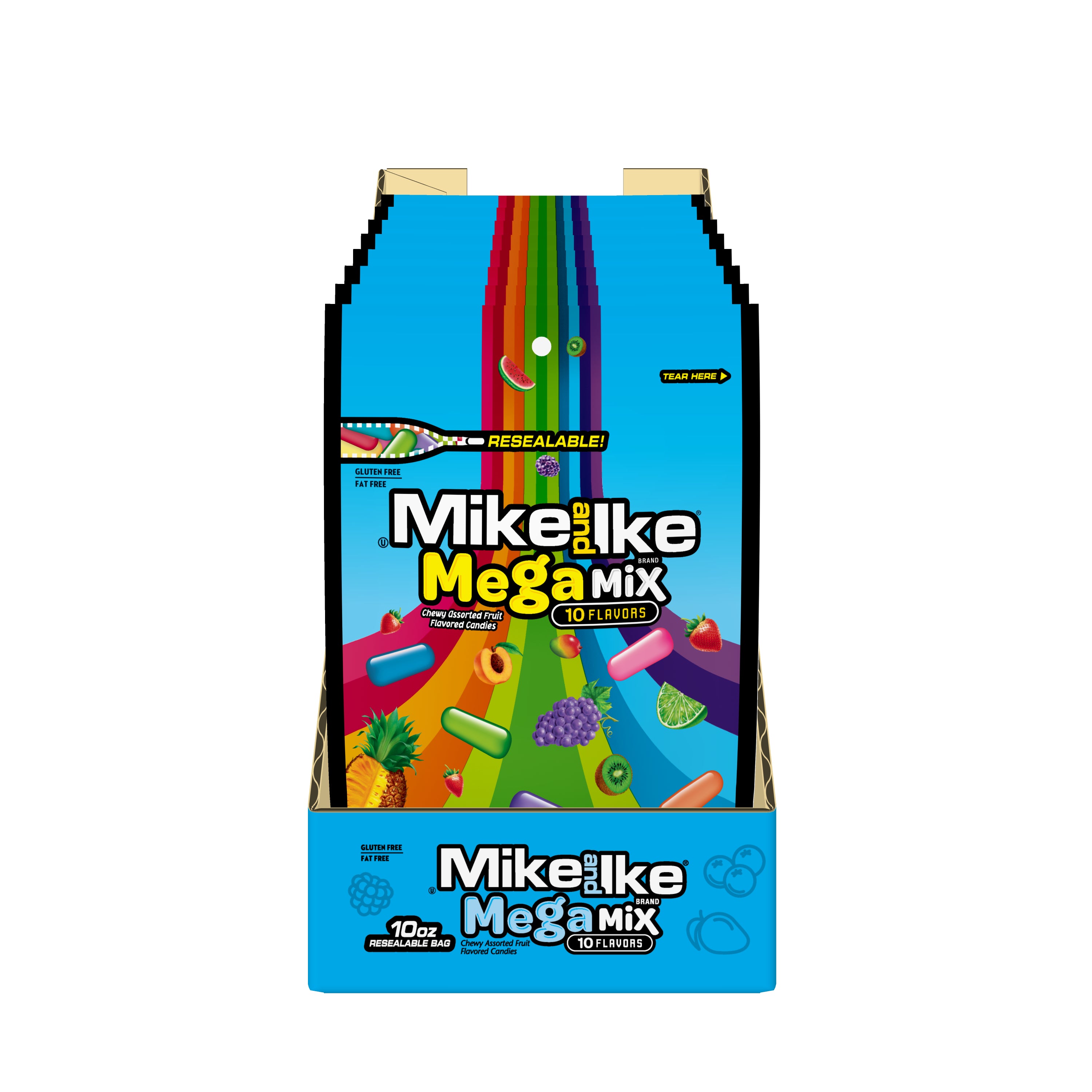 Mike And Ike® Mega Mix Stand Up BagDrc 10 Ounce Size - 8 Per Case.