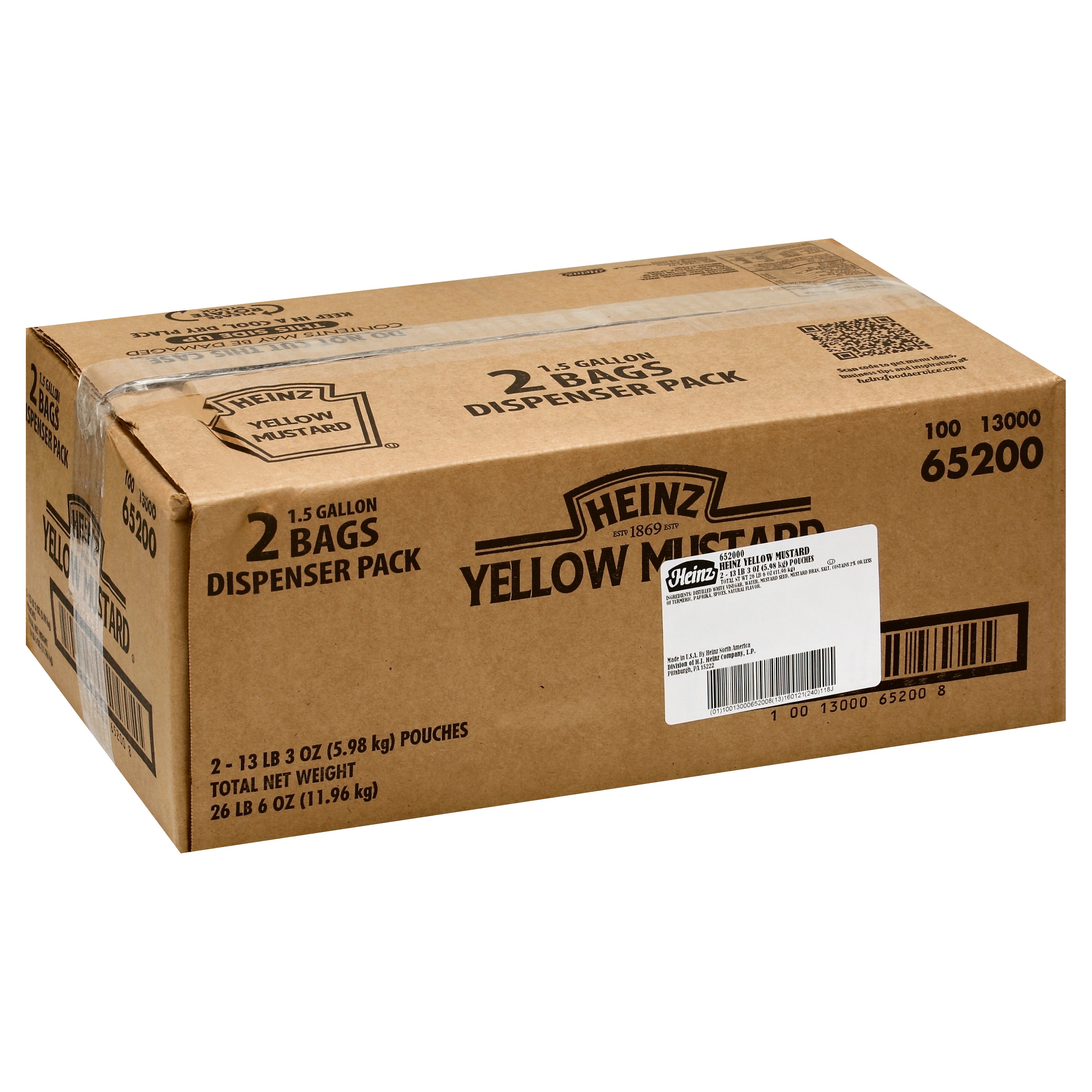 HEINZ Yellow Mustard Dispenser Pack 1.5 gal. 2 Per Case