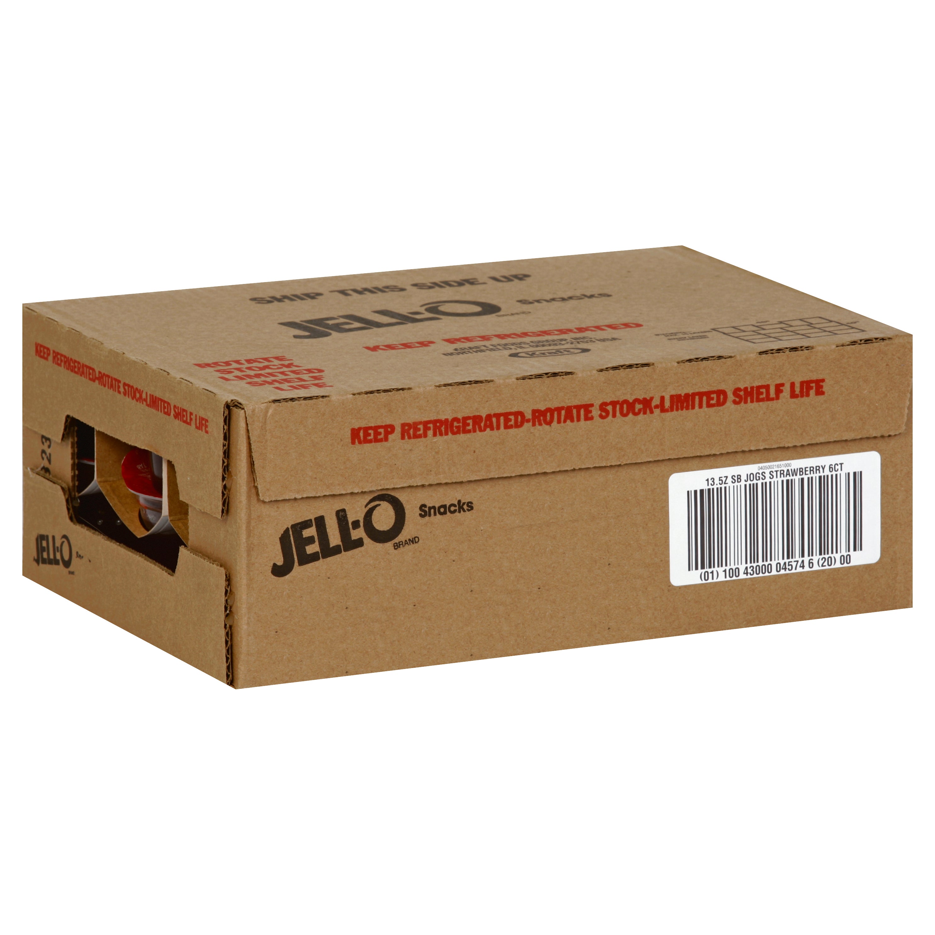 Jell-O Ready To Eat Strawberry Gelatin, 13.5 Ounce Size - 6 Per Case.