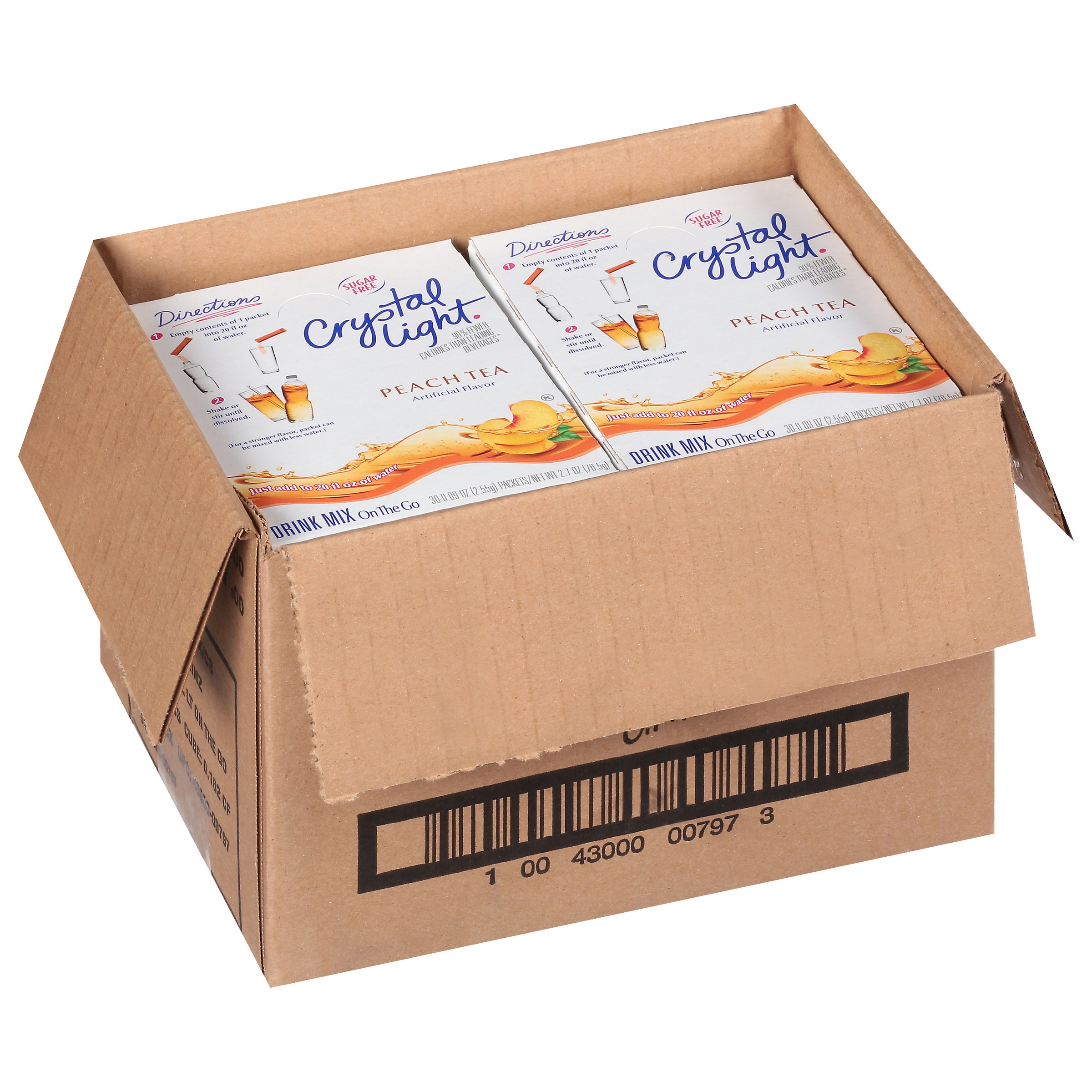 Crystal Light Peach Tea Powdered Drink Mix 120 Casepack 4 Boxes of 30 On-the-Go Packets