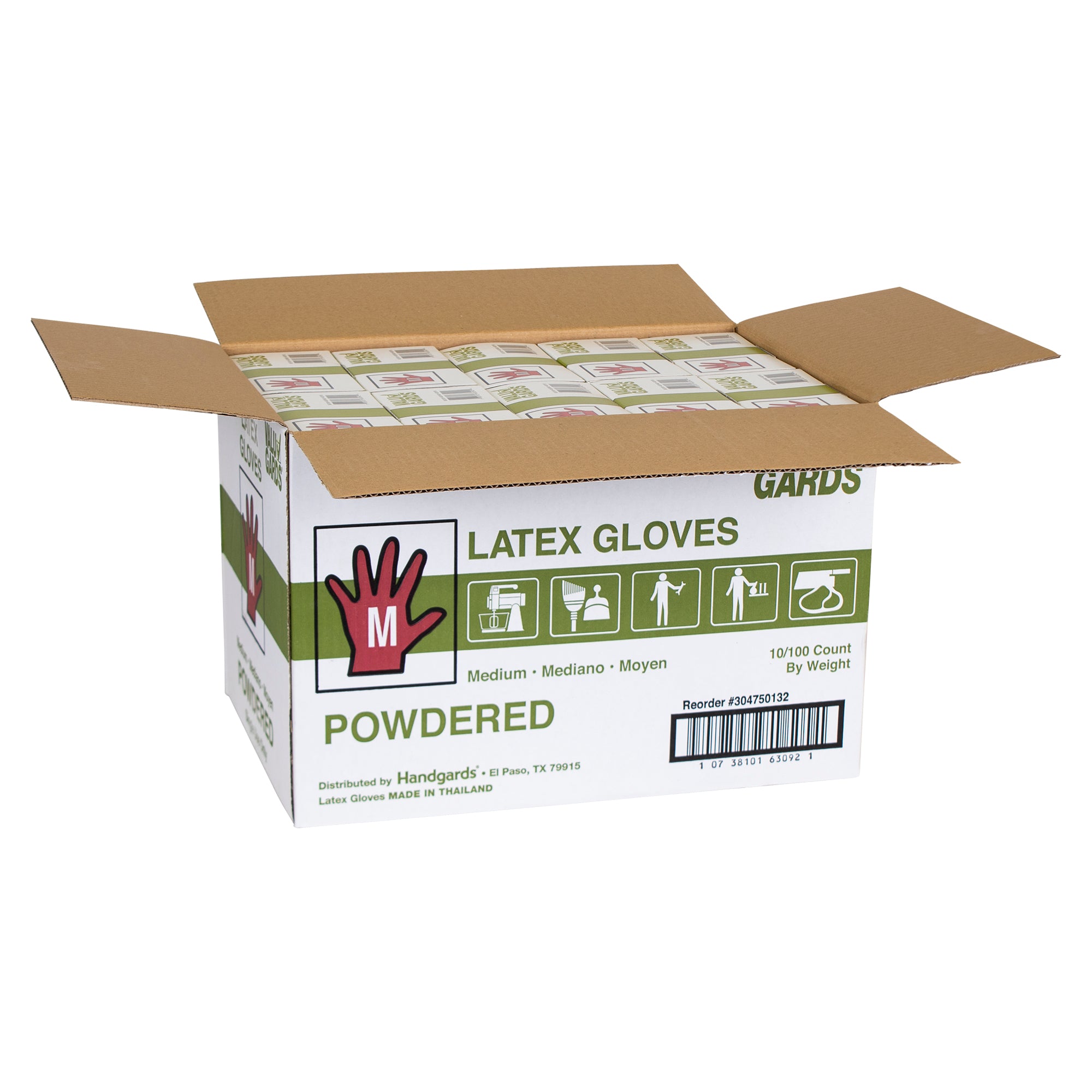 Glove Latex Valugard Powdered Medium 100 Each - 10 Per Case.