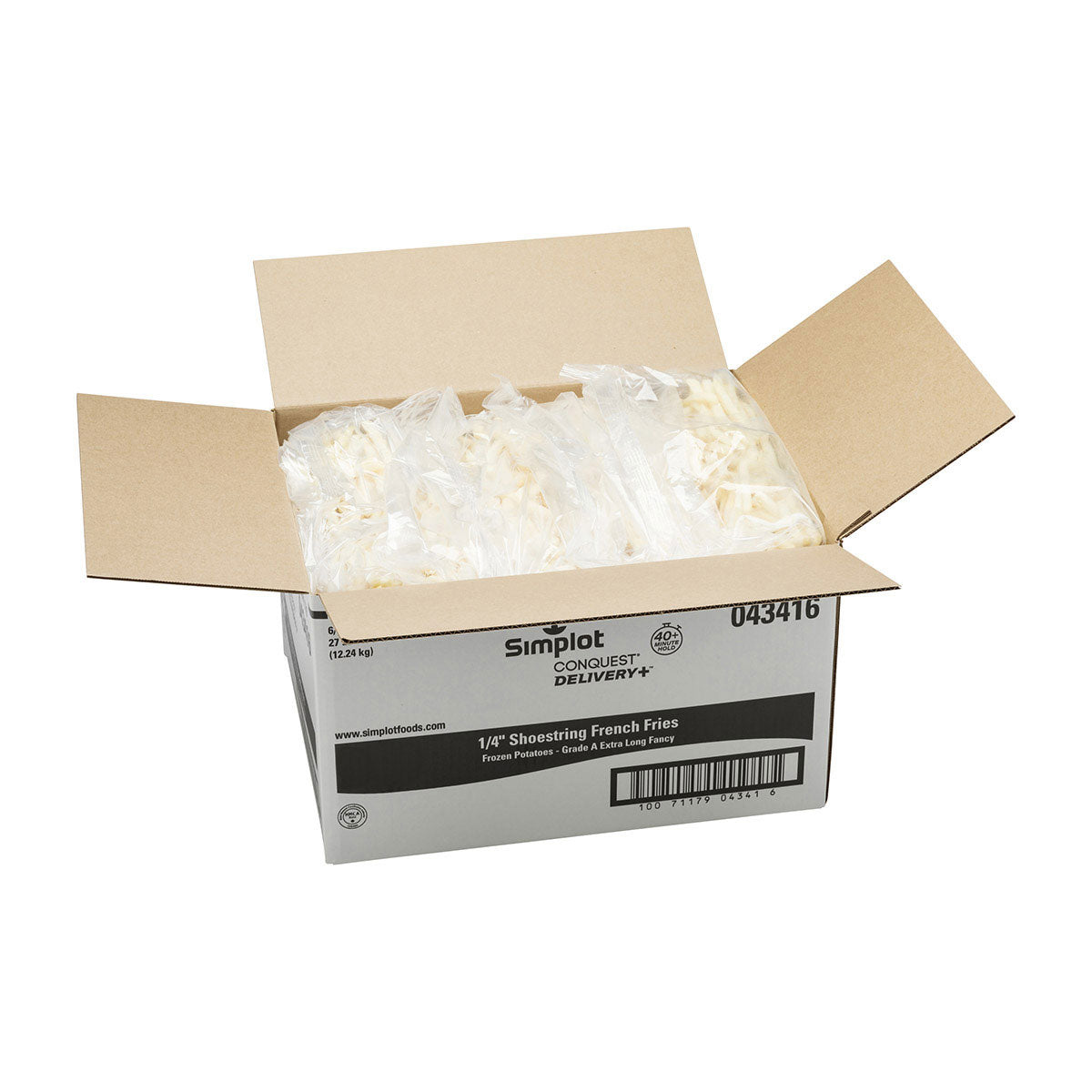 Simplot Conquest Delivery 4" Clear Coatedshoestring Cut Fries 4.5 Pound Each - 6 Per Case.