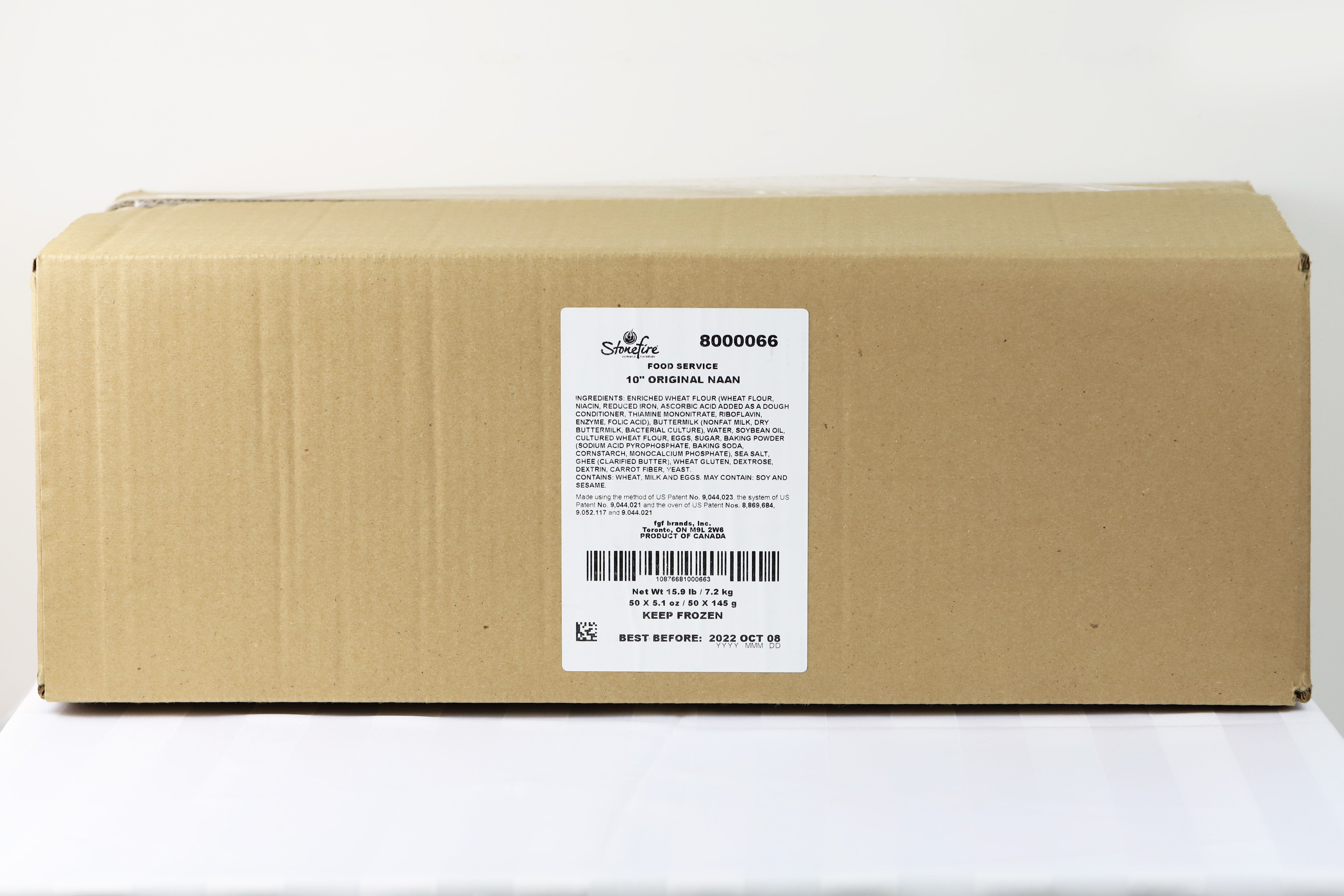 Stonefire Naan Round Original 10" 50 Count Packs - 1 Per Case.