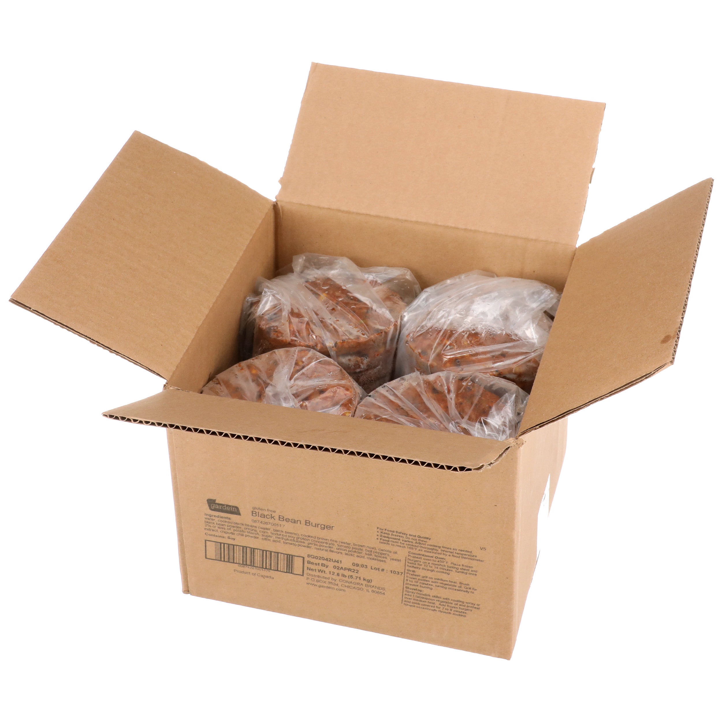 Gardein Black Bean Burger 4.2 Ounce Size - 48 Per Case.