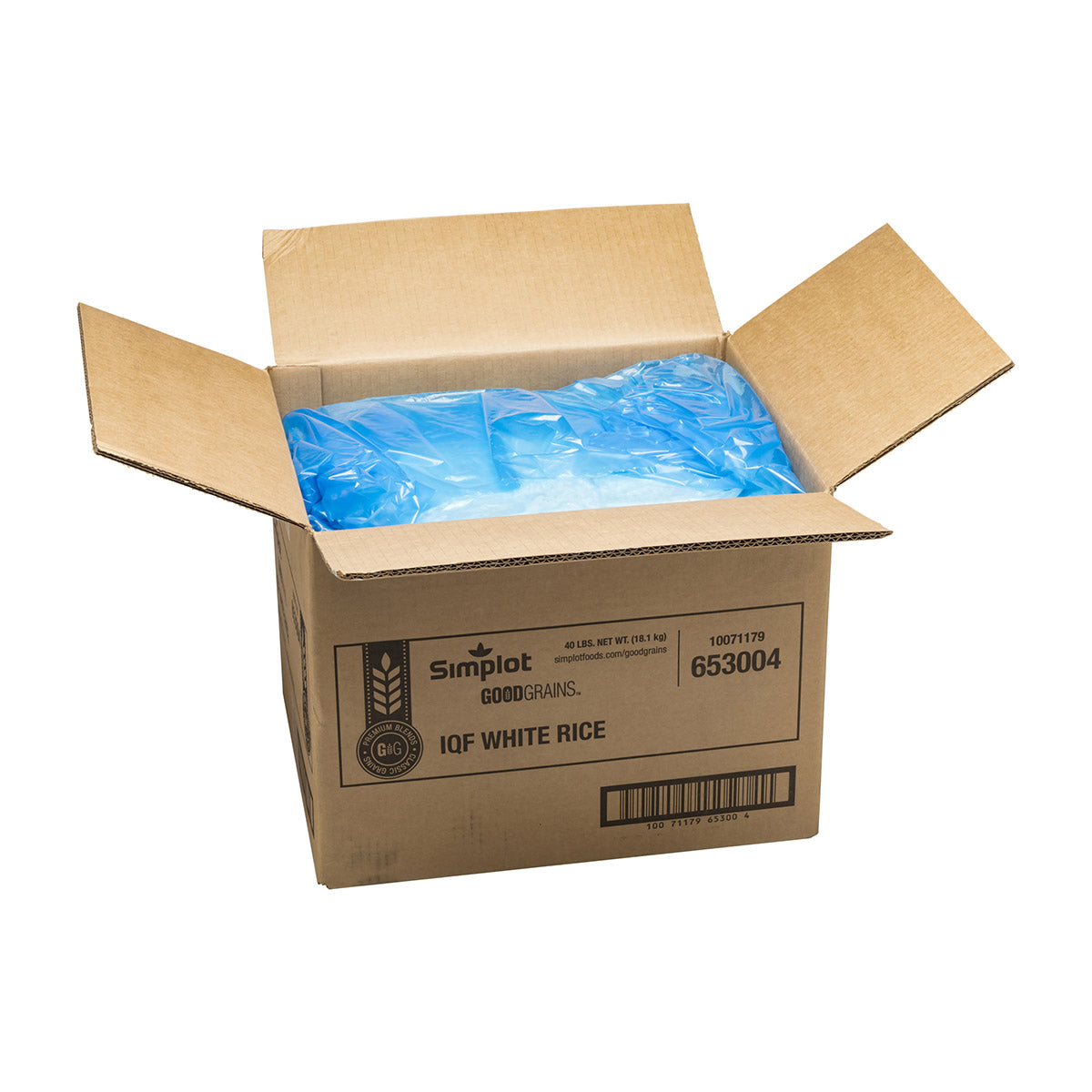 Simplot Good Grains White Rice IQF 40 Pound Each - 1 Per Case.