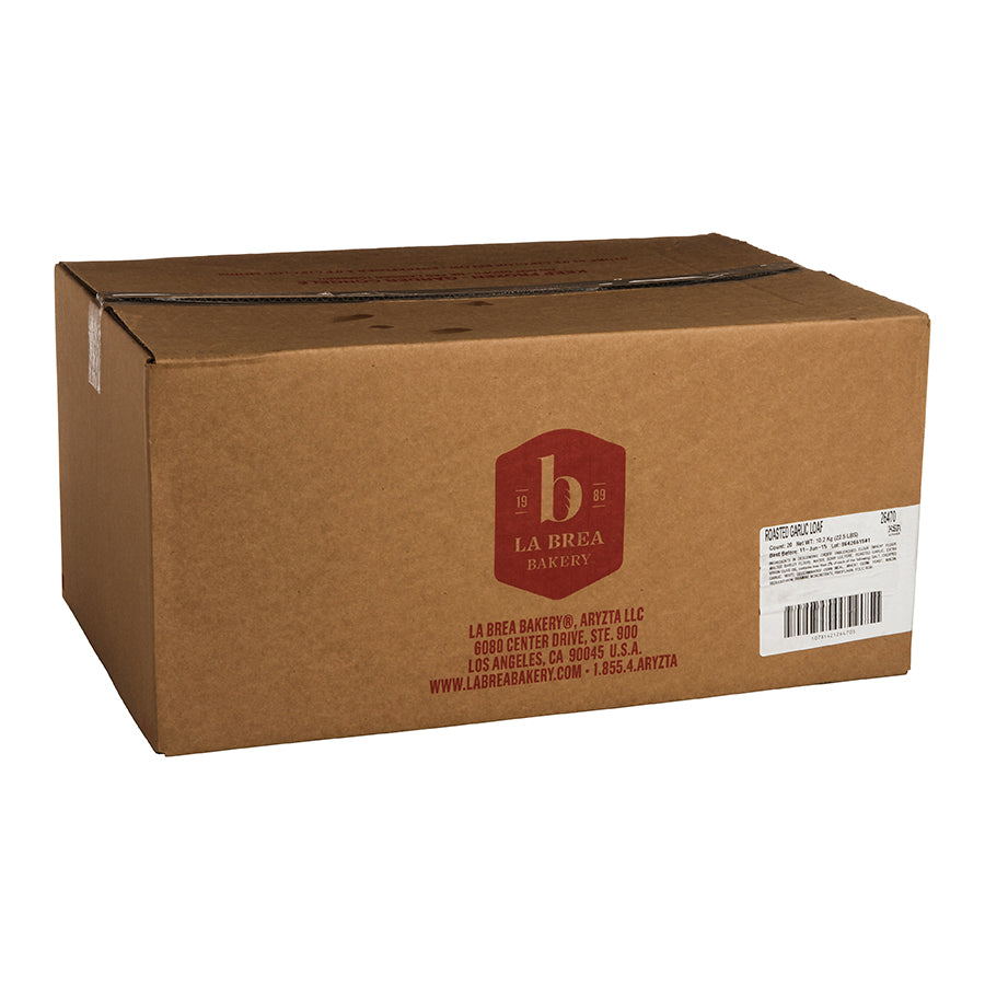 Bread Roasted Garlic Loaf Parbaked Frozen Bulk Bag 18 Ounce Size - 20 Per Case.