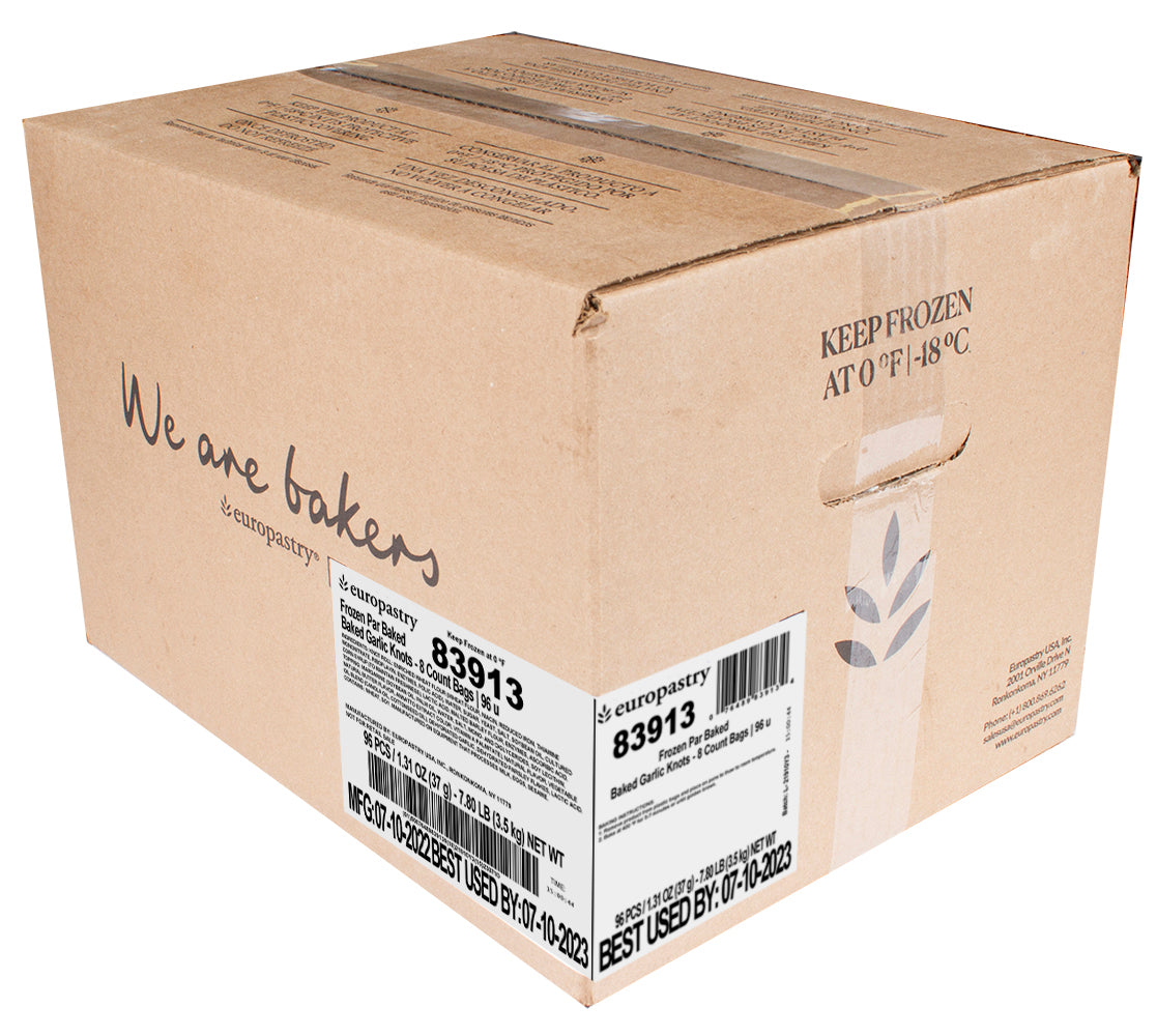 Wenner Bakery Baked Garlic Knots 1.4 Ounce Size - 96 Per Case.