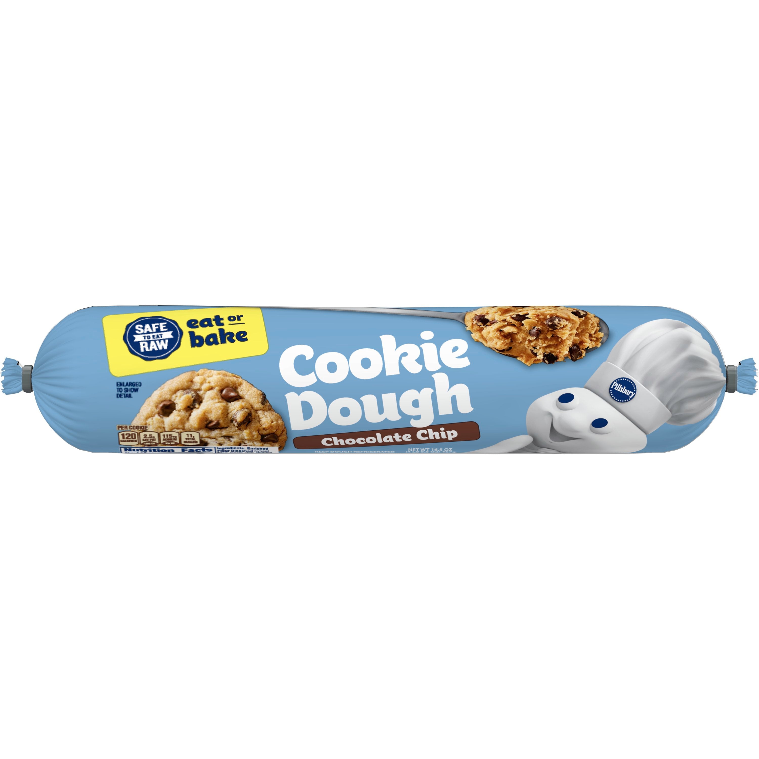 Pillsbury Chocolate Chip Cookie Dough 16.5 Ounce Size - 12 Per Case.