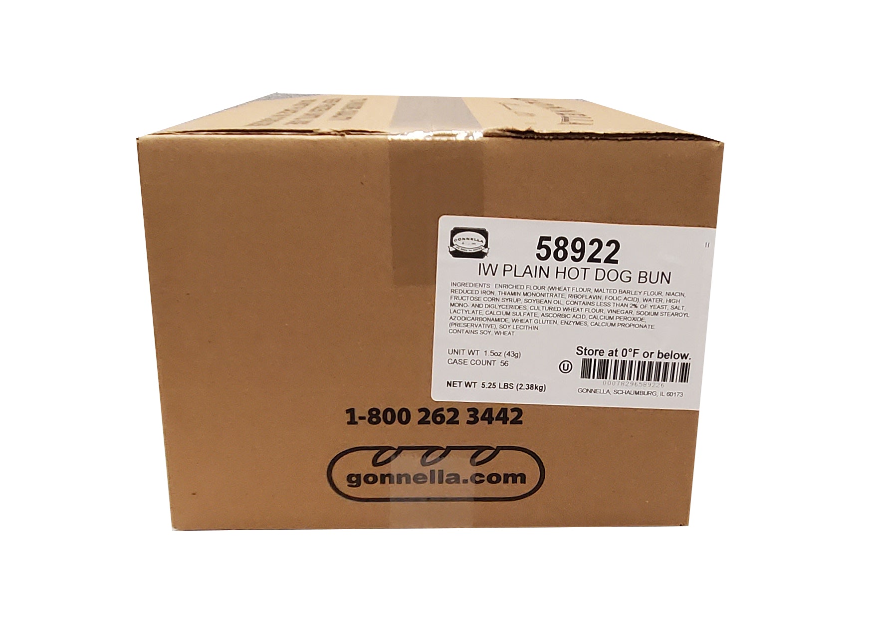 Gonnella Baking Company Individually Wrapped Hot Dog Buns, 1.5 Ounces - 56 Per Case.