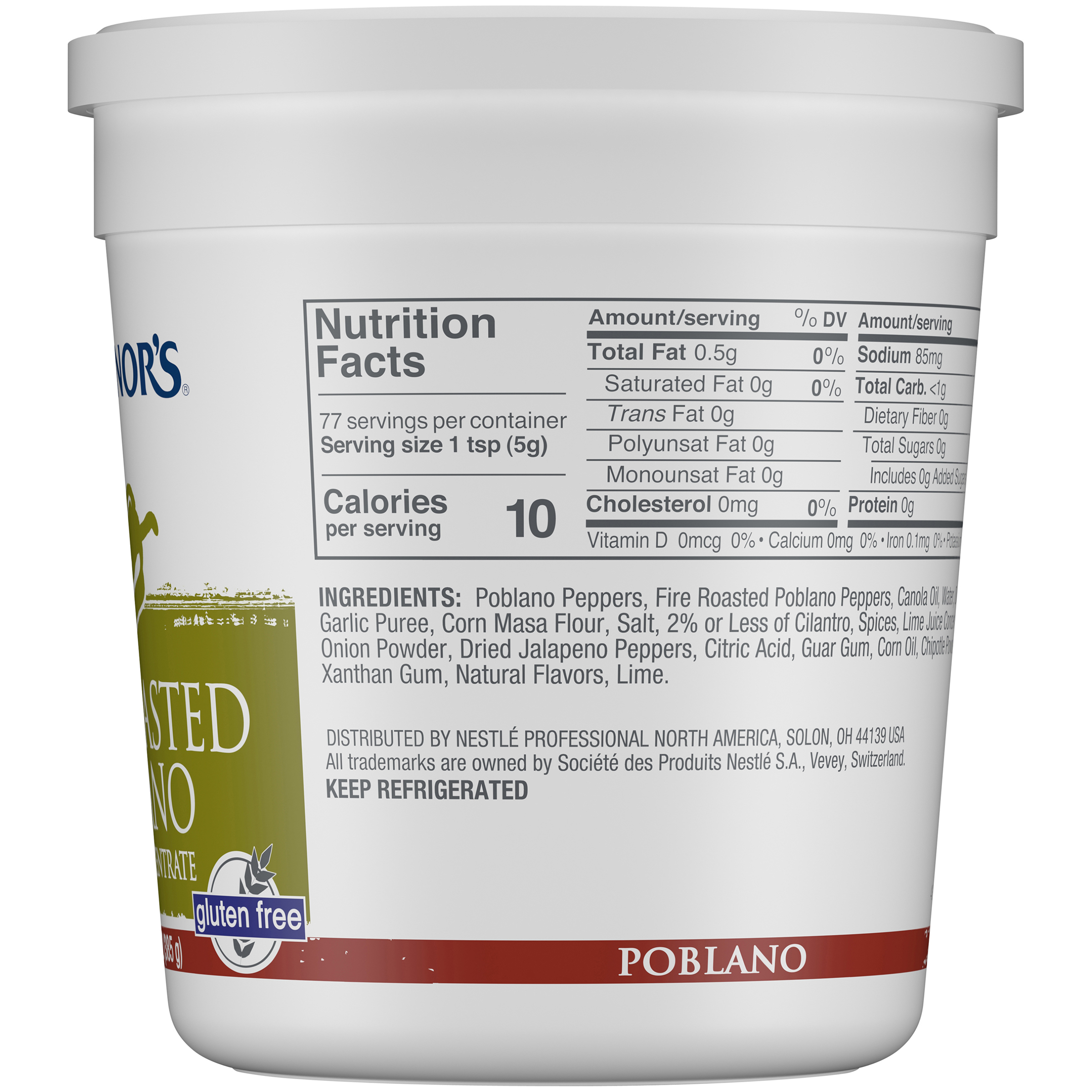 Minor's Fire Roasted Poblano Flavor Concentrate Gluten Free 13.6 Ounce Size - 6 Per Case.