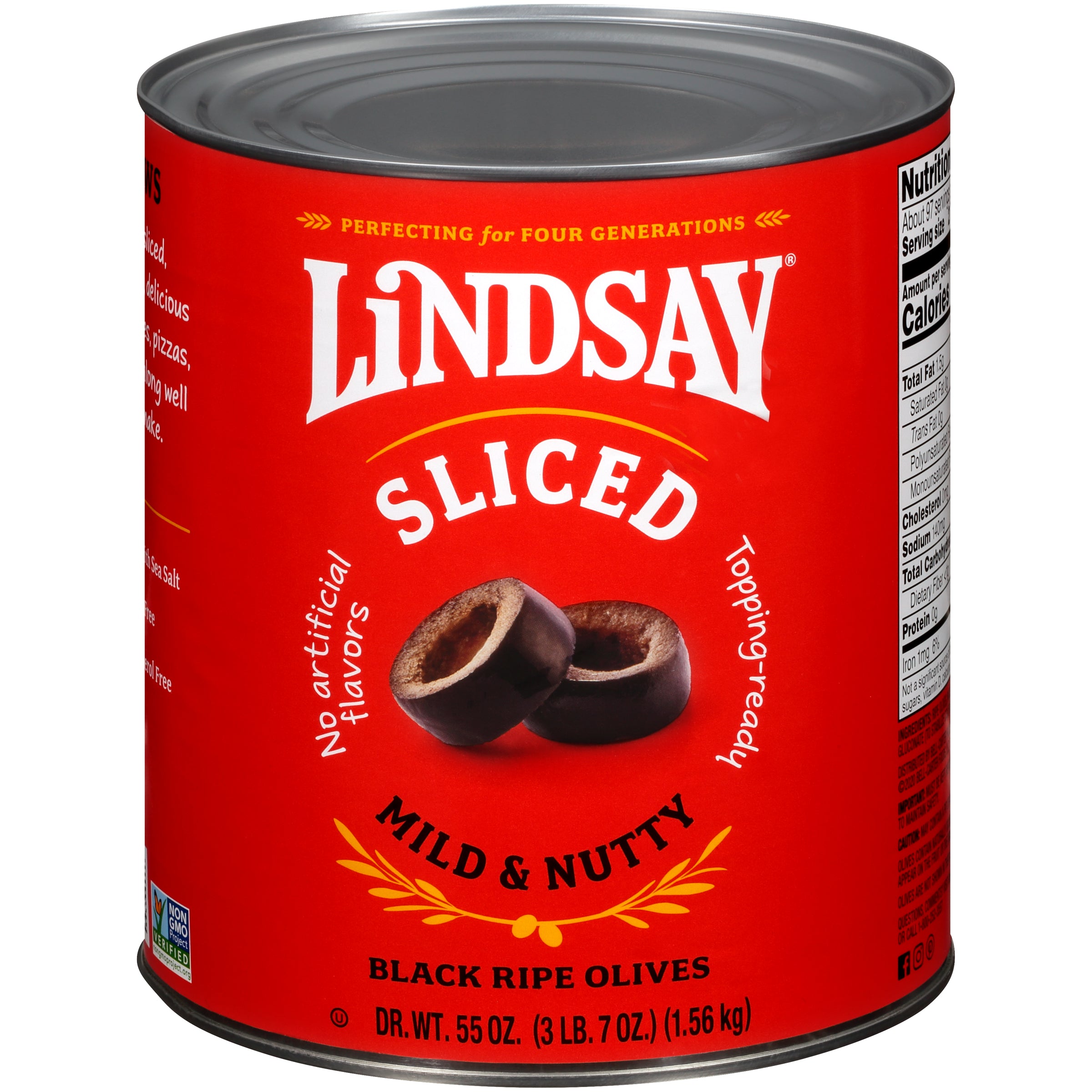 Lindsay Sliced Olives 55 Ounce Size - 6 Per Case.