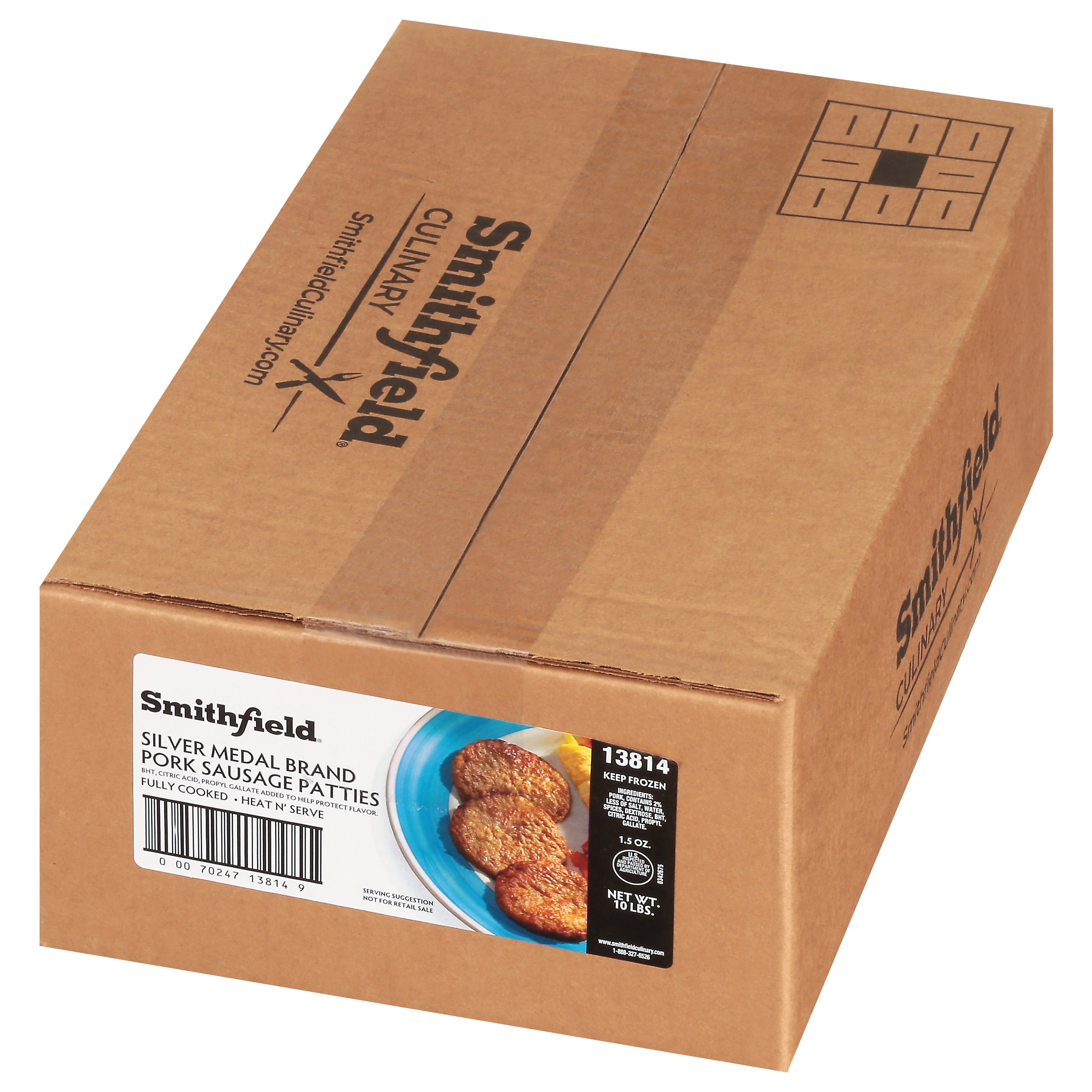 Sausage Patty Fully Cooked Silver Label 10.88 Pound Each - 1 Per Case.