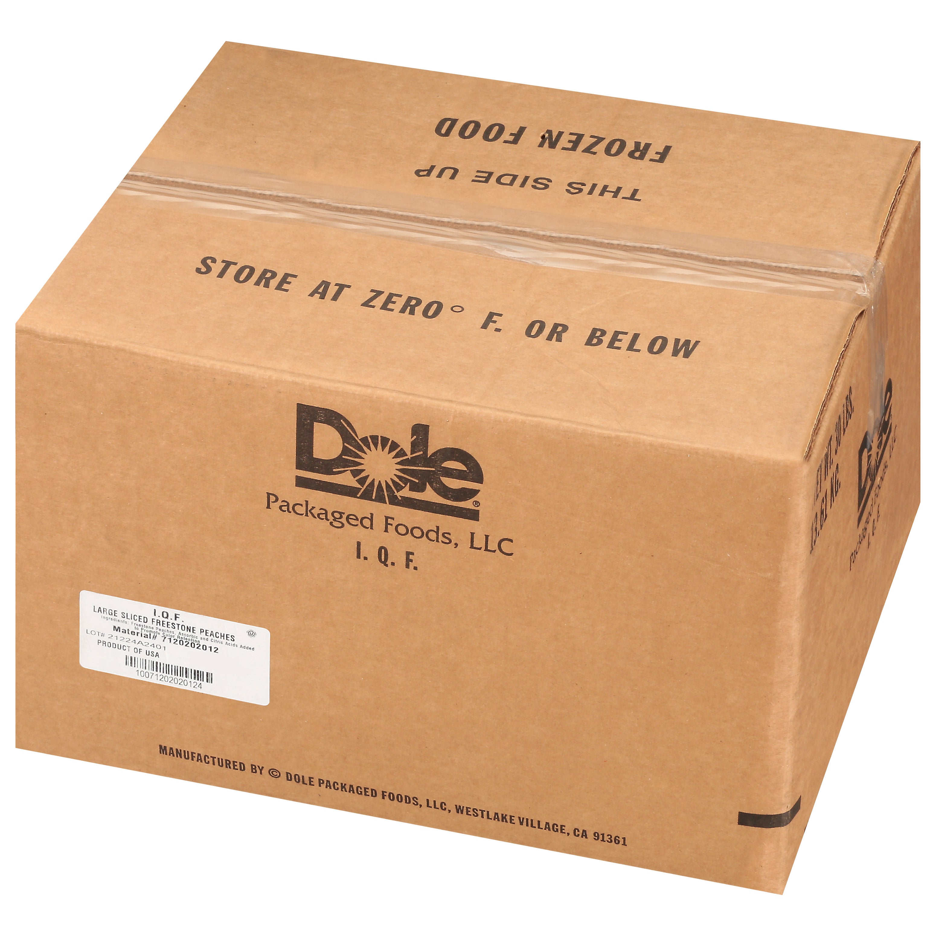 Peach Fr Lg Sliced IQF 30 Pound Each - 1 Per Case.