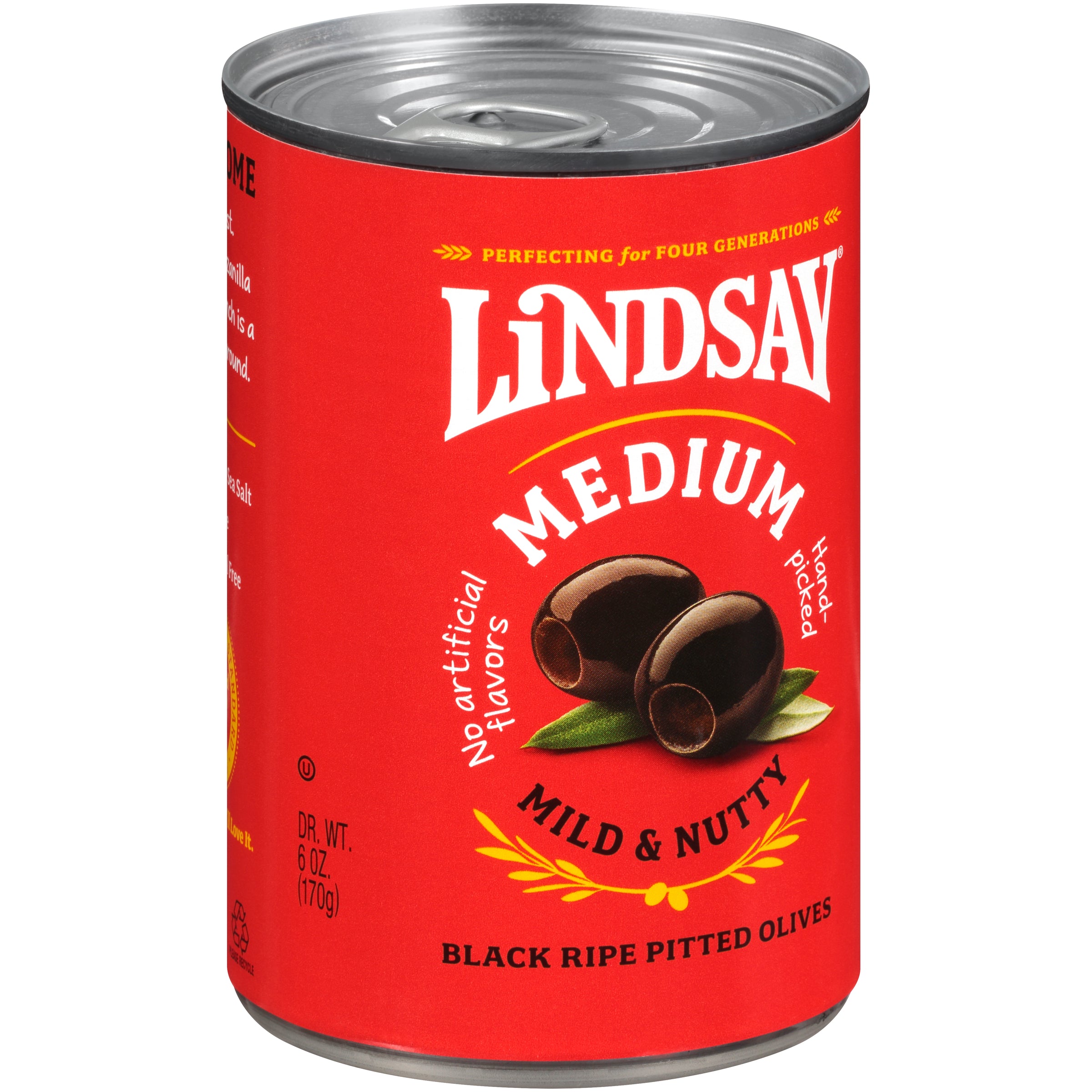 Lindsay Medium Pitted Black Olives 6 Ounce Size - 24 Per Case.