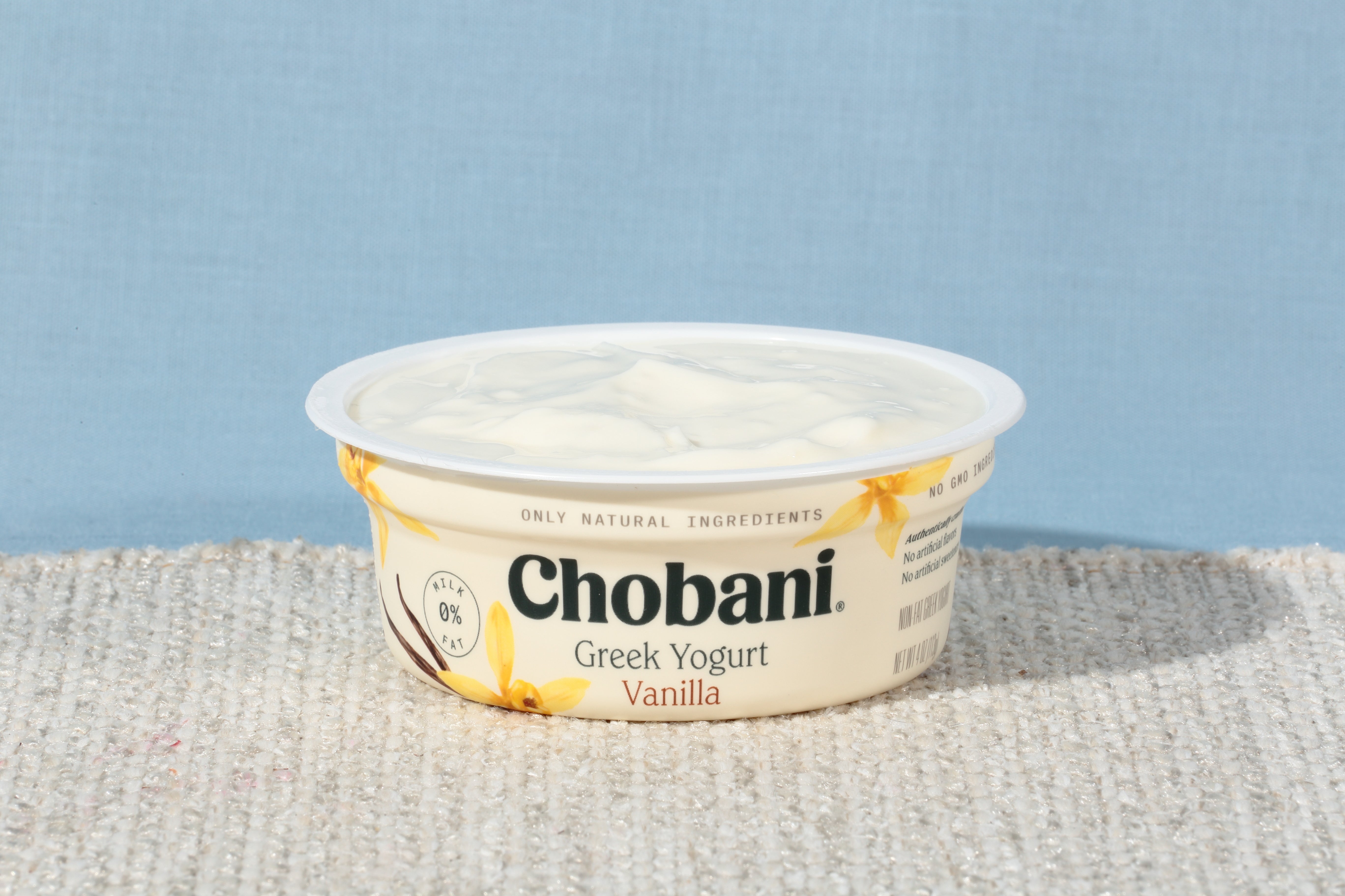 Chobani® Non Fat Greek Yogurt Vanilla 4 Ounce Size - 12 Per Case.