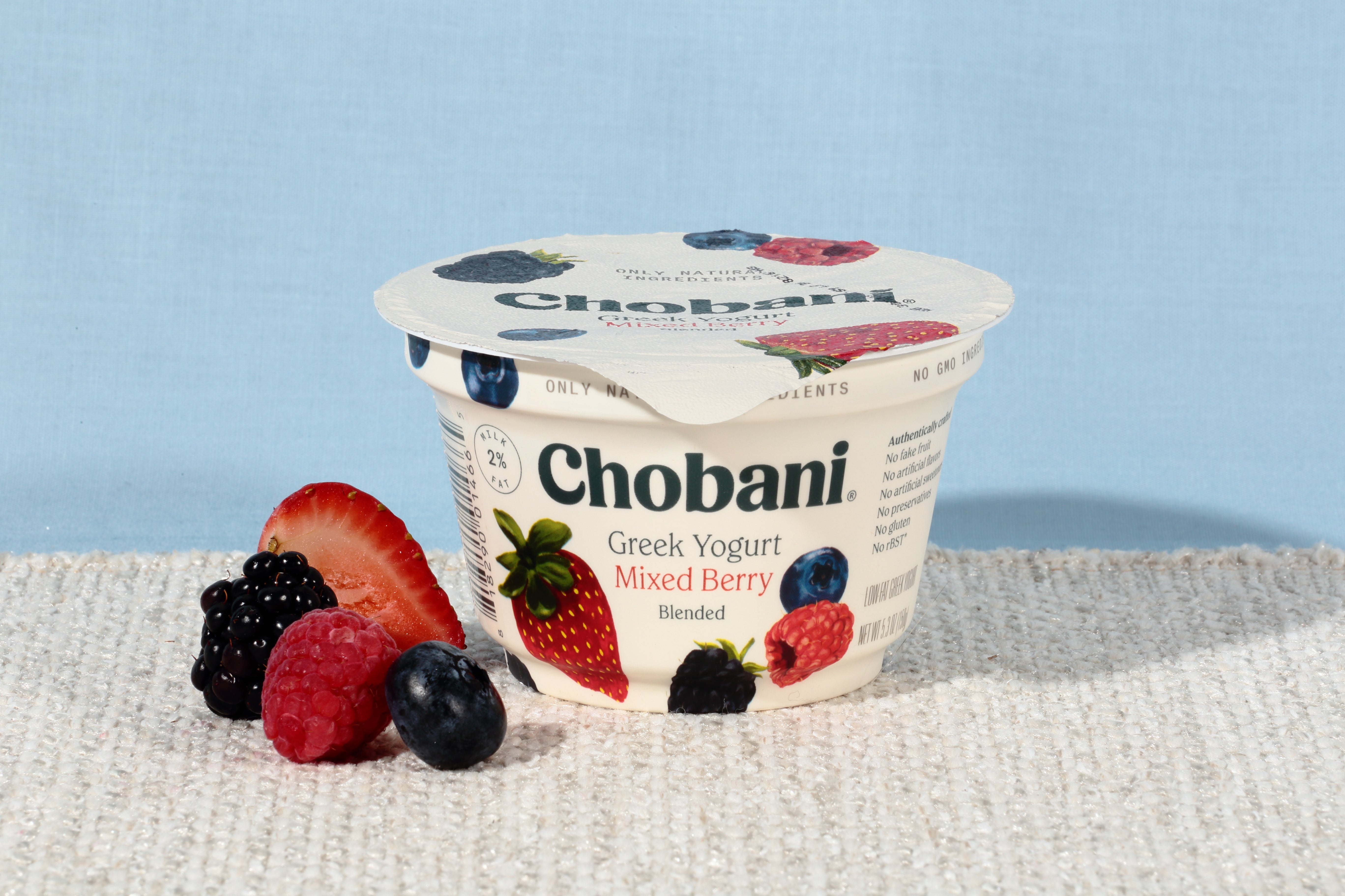 Chobani® Low Fat Greek Yogurt Mixed Berry Blended 5.3 Ounce Size - 12 Per Case.