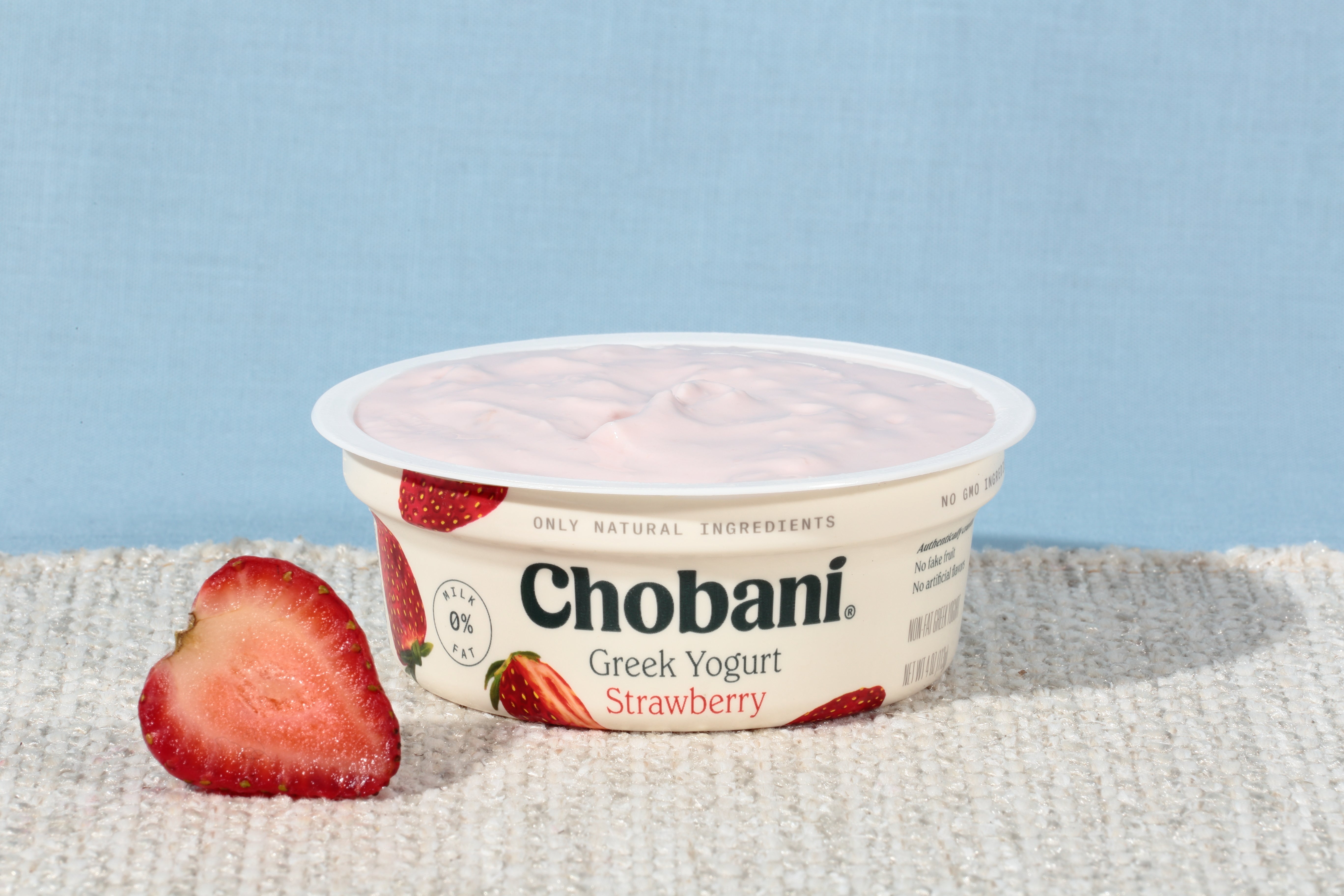 Chobani® Non Fat Greek Yogurt Strawberry 4 Ounce Size - 12 Per Case.