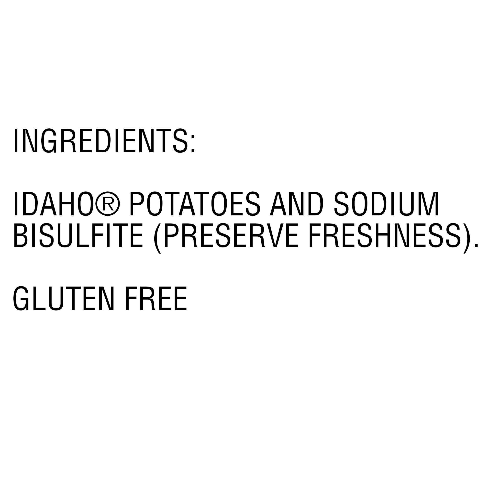 Idahoan® Slices Unseasoned Potatoes Bags 5 Pound Each - 4 Per Case.