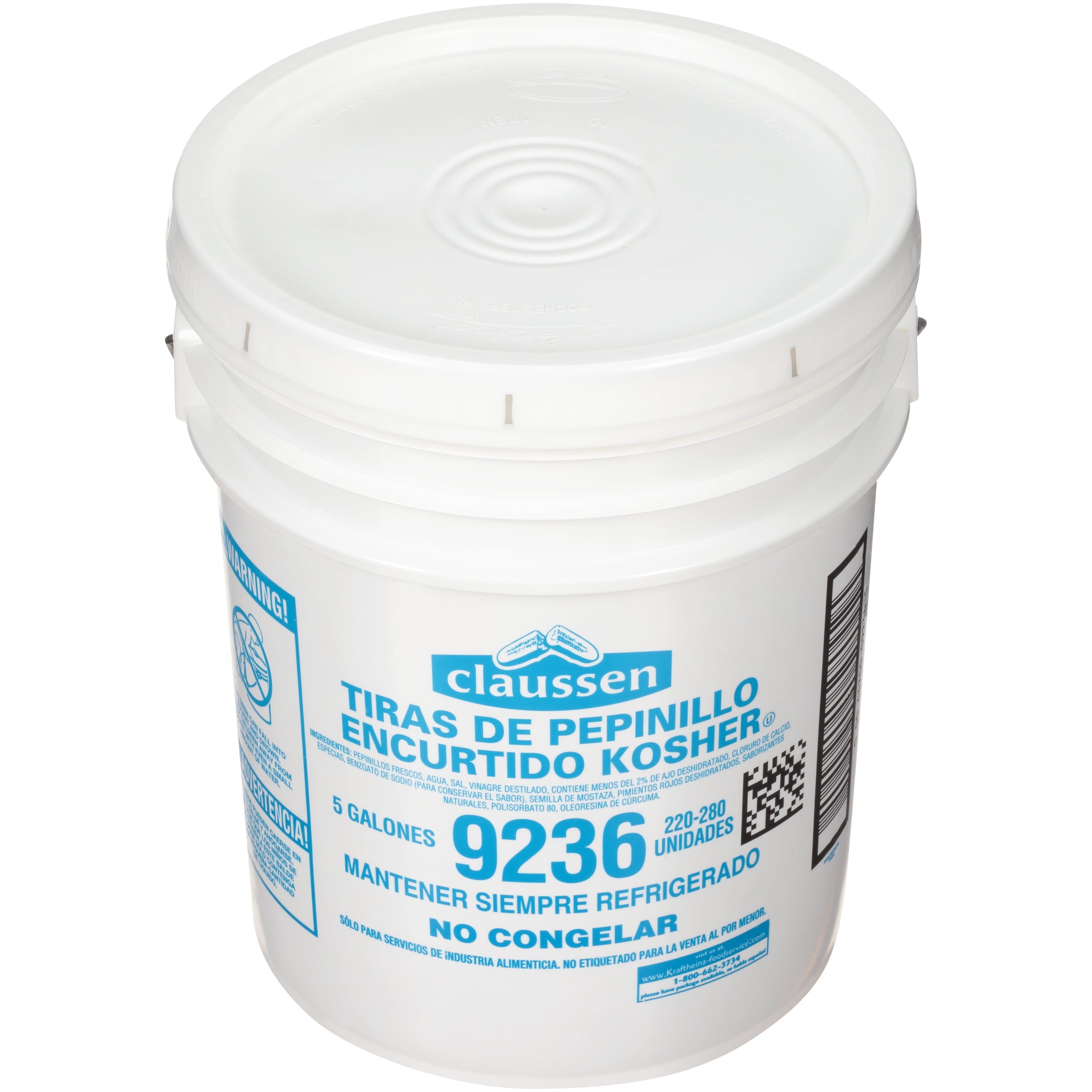 CLAUSSEN Dill Pickle Spears 5 gal. Pail 220-280 Count