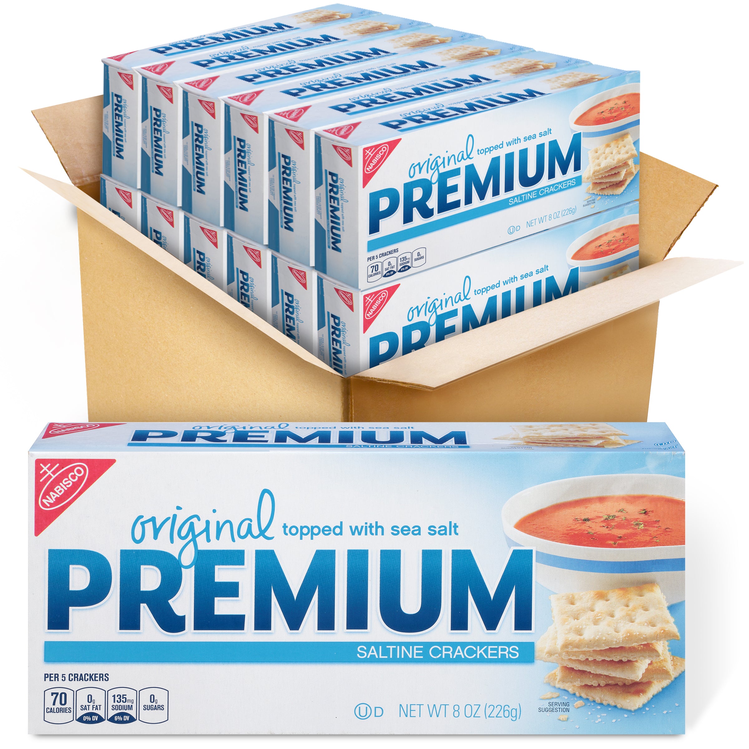 Premium Crackers Original Z 8 Ounce Size - 12 Per Case.