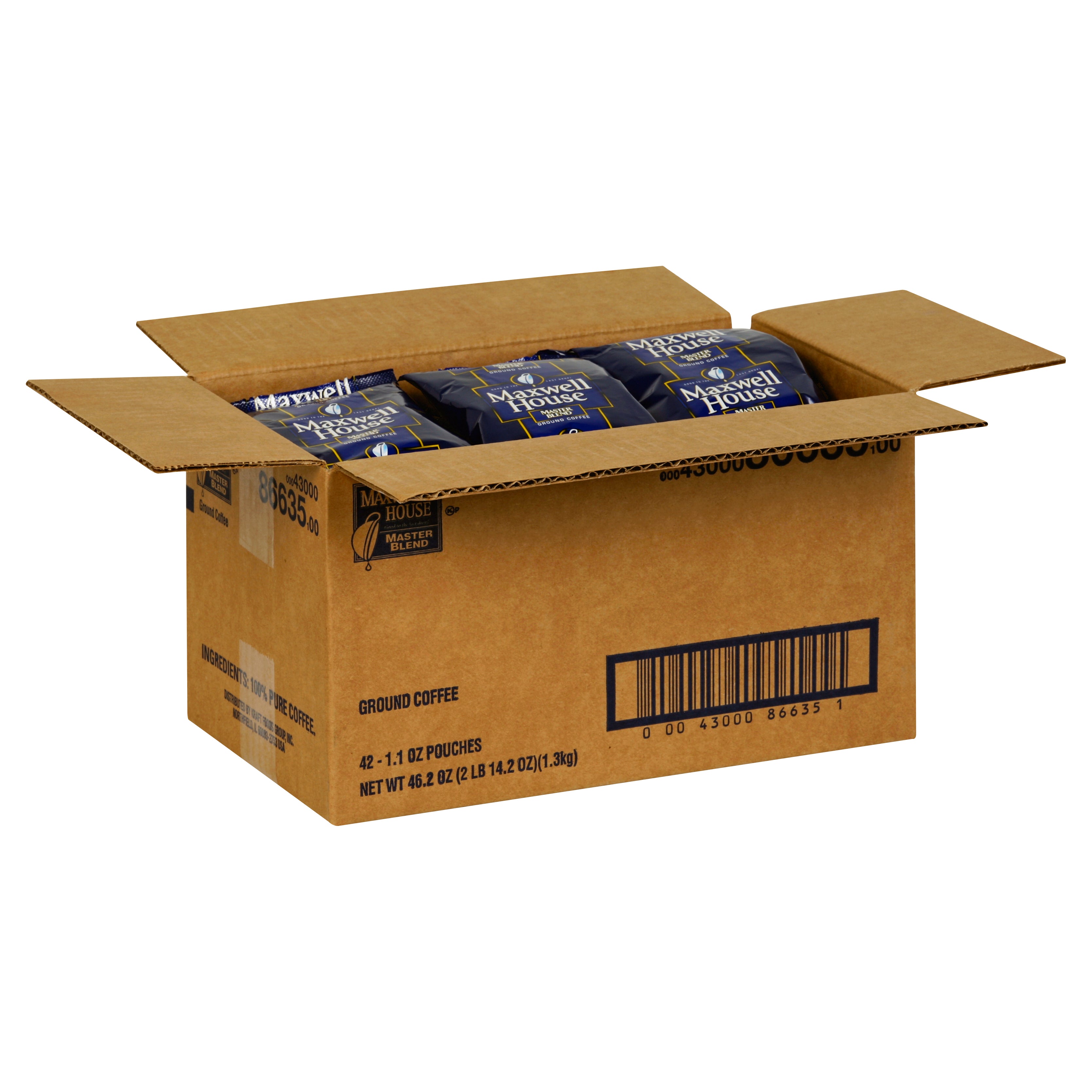 Maxwell House Coffee Master Blend Ground Coffee, 2.888 Pound Each - 1 Per Case.