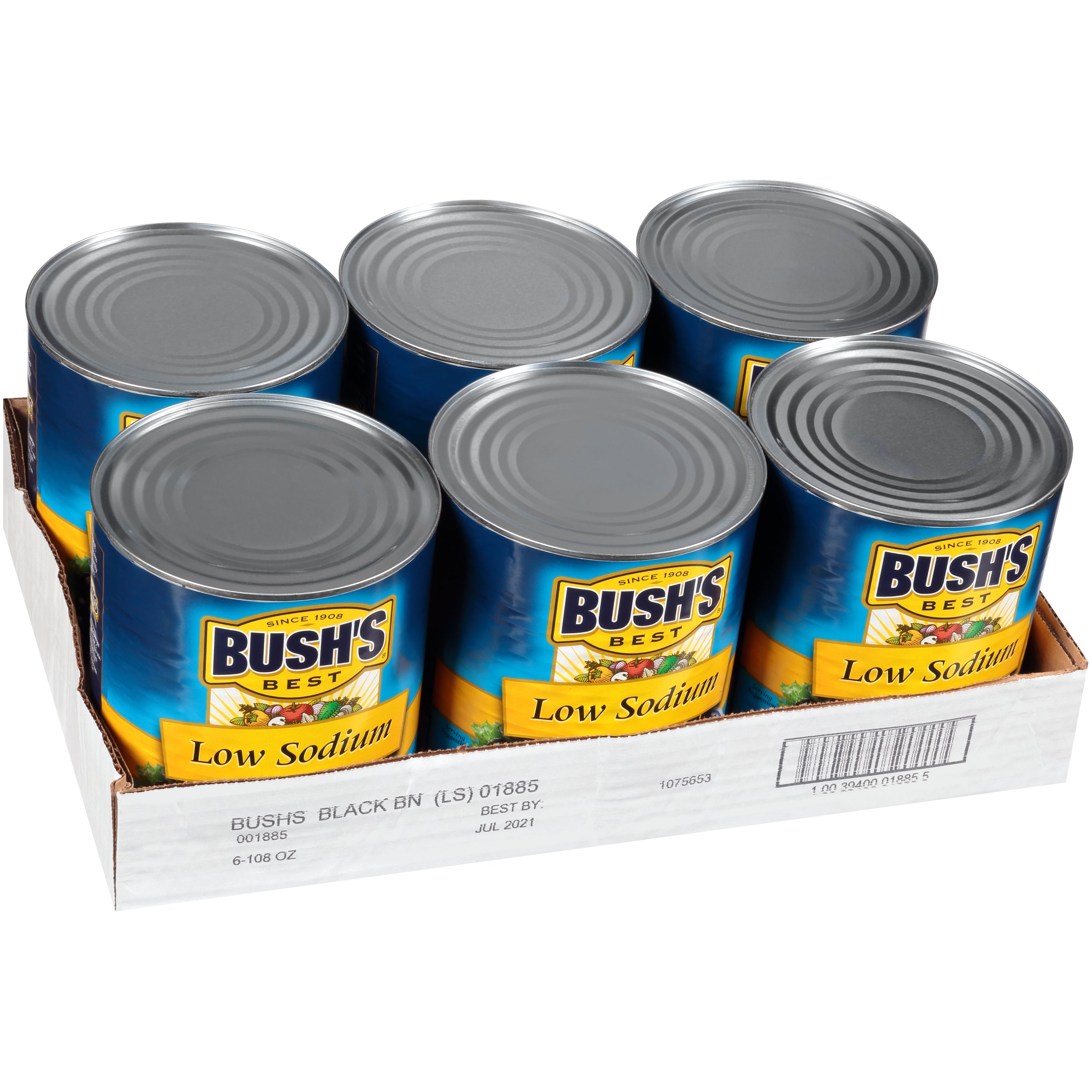 Bush's Low Sodium Black Beans 108 Ounce Size - 6 Per Case.