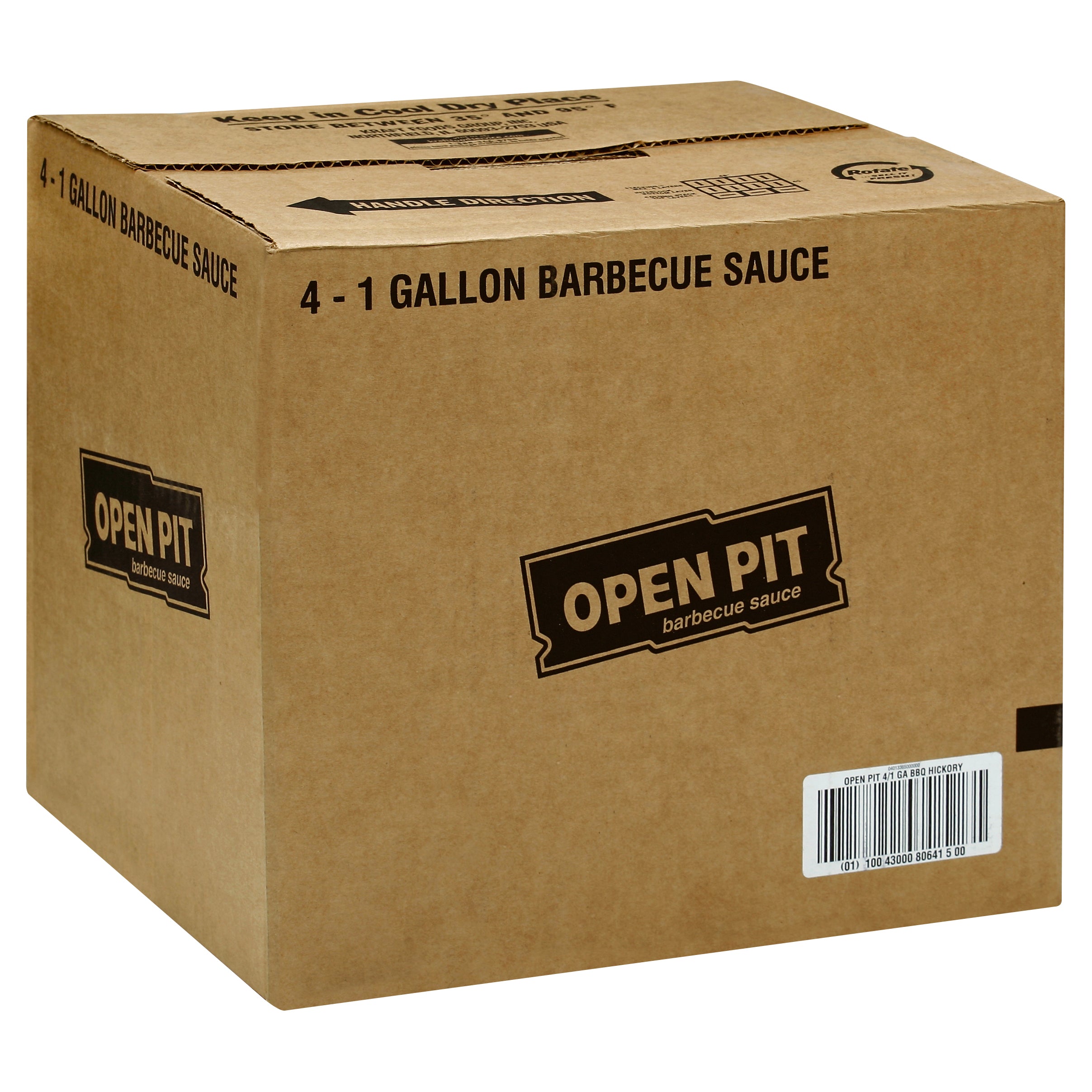 OPEN PIT Hickory Smoke BBQ Sauce 1 gal. Jugs 4 Per Case