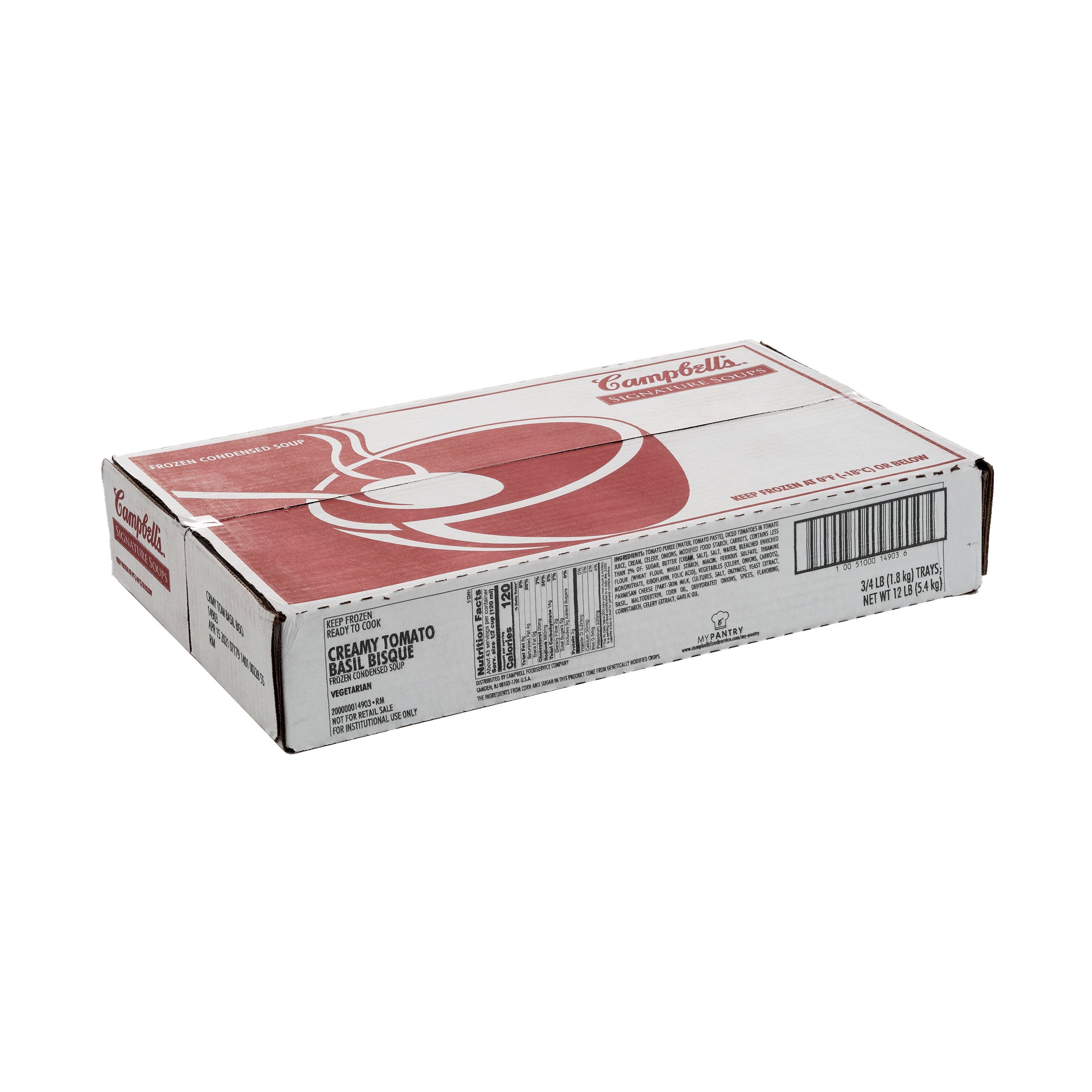 Soup V8 Creamy Tomato & Basil Bisque 4 Pound Each - 3 Per Case.