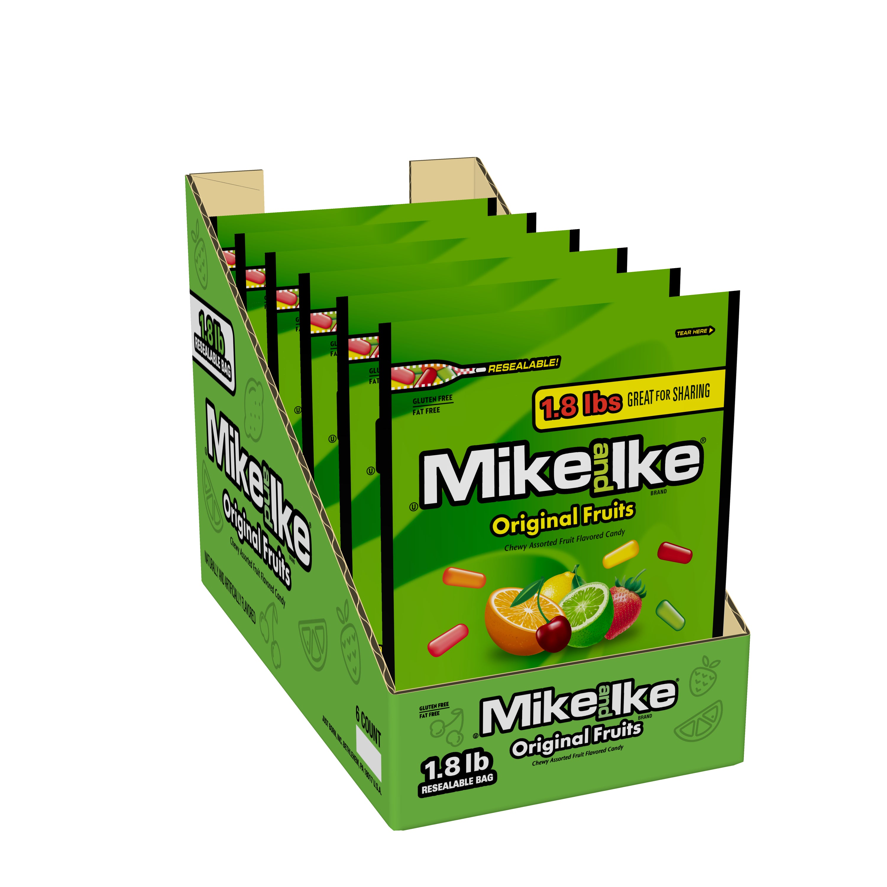Mike And Ike® Original Fruits Standup BagCase 28.8 Ounce Size - 6 Per Case.