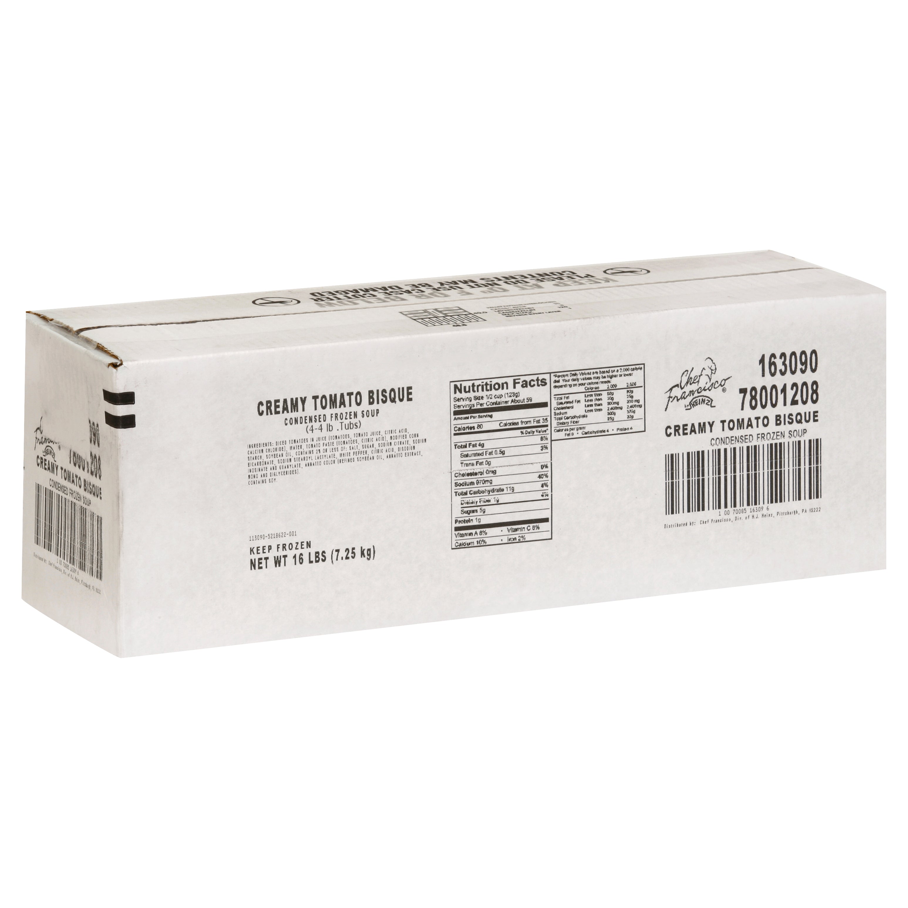 HEINZ CHEF FRANCISCO Creamy Tomato Bisque Soup 4 lb. Tub 4 Per Case