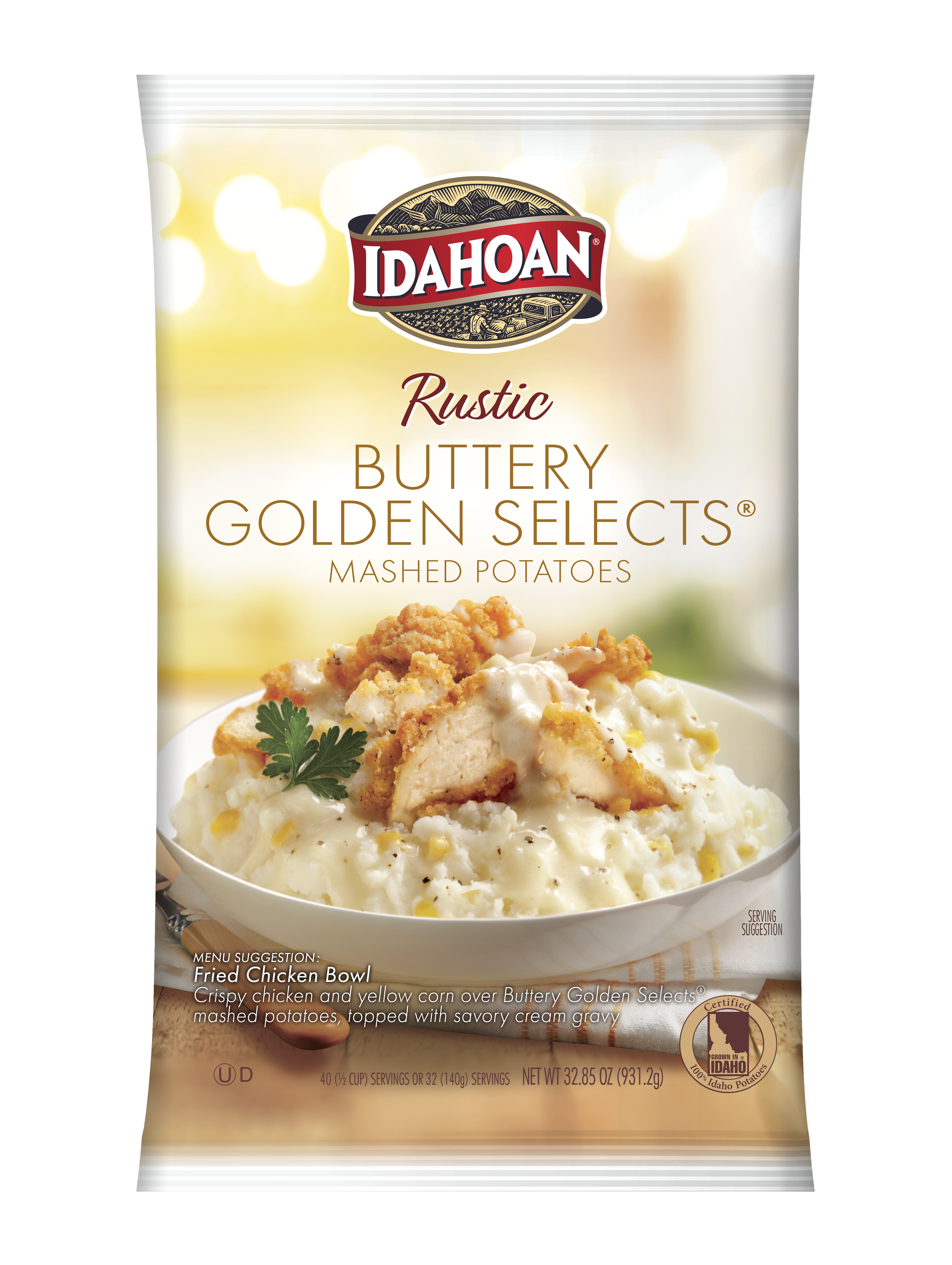 Idahoan Foods Premium Buttery Select Mashedpotatoes Pouch 32.85 Ounce Size - 8 Per Case.