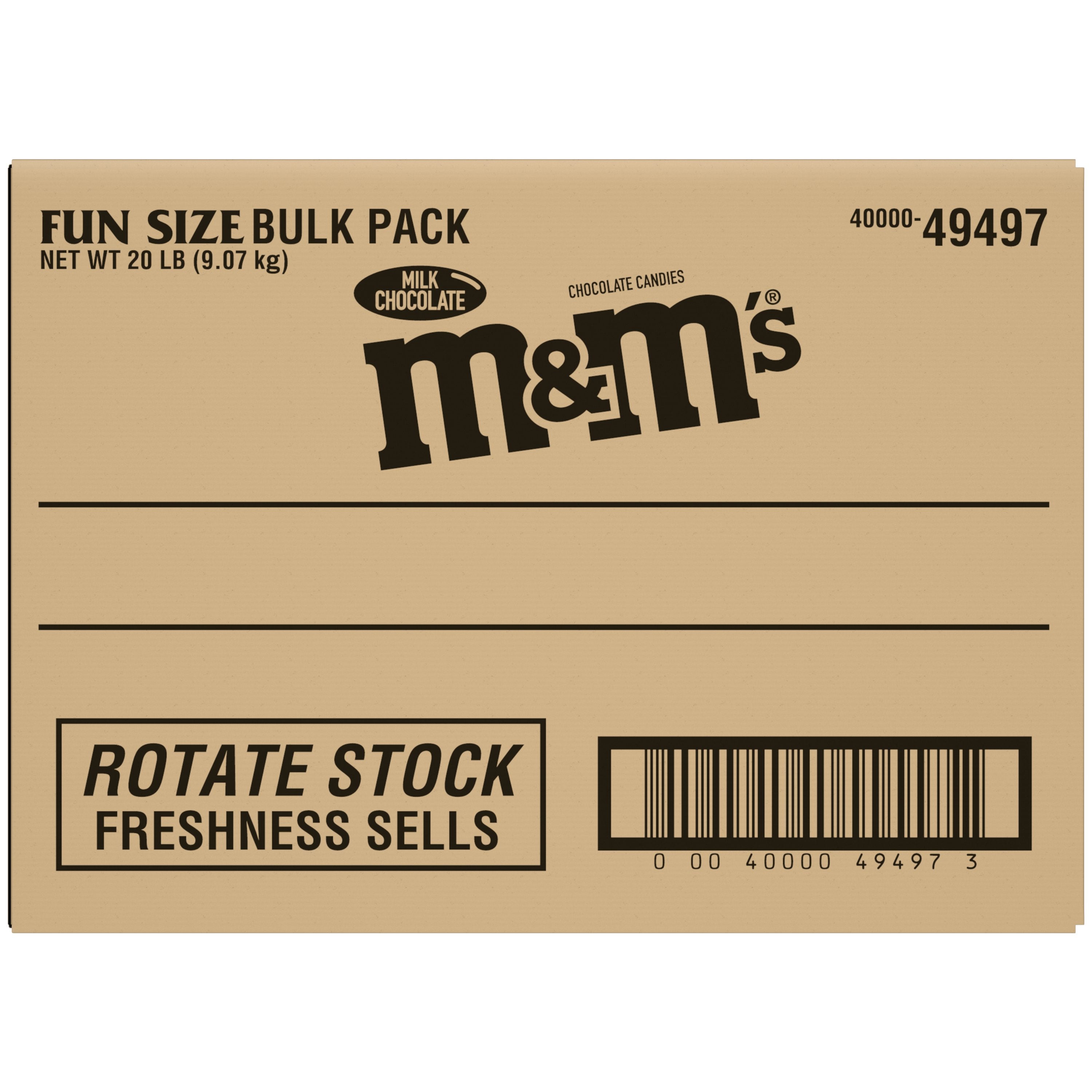 M&m's Milk Chocolate Fun Size Pouch Poundbulk 20 Pound Each - 1 Per Case.
