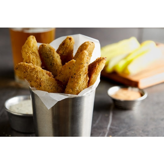 Fred's Garlic & Onion Breaded Pickle Spear 4 Pound Each - 4 Per Case.