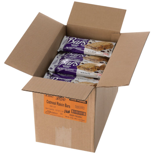 Readi-Bake Benefit Oatmeal Raisin Bar 2.5 Ounce Size - 48 Per Case.