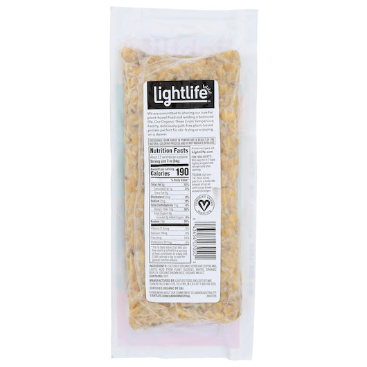 Lightlife Three Grain Tempeh 8 Ounce Size - 12 Per Case.