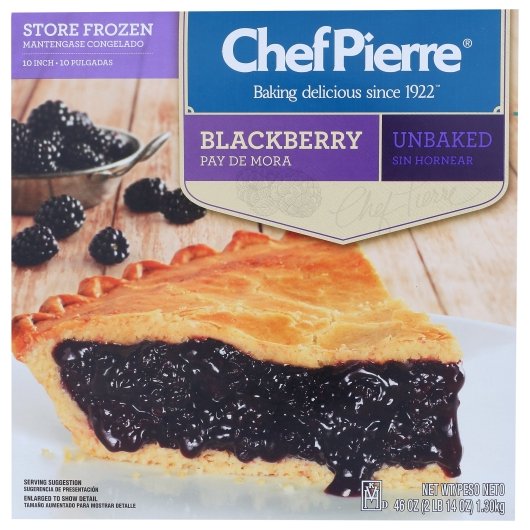 Chef Pierre Traditional Blackberry Unbaked 10" Pie 46 Ounce Size - 6 Per Case.