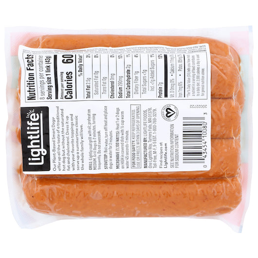 Lightlife Smart Dogs 12 Ounce Size - 12 Per Case.
