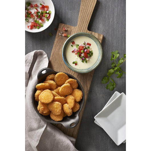 Harvest Creations Breaded Pickle Chips Spiced With Tabasco® Sauce 2.5 Pound Each - 4 Per Case.