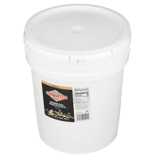 Schwartz's 45 To 55 Count Whole Kosher Pickles, 5 Gallon