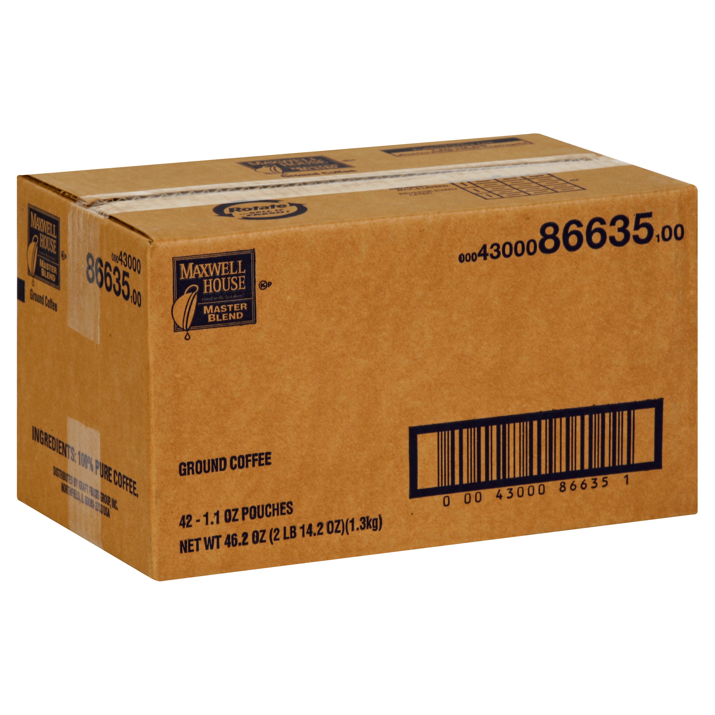 Maxwell House Coffee Master Blend Ground Coffee, 2.888 Pound Each - 1 Per Case.